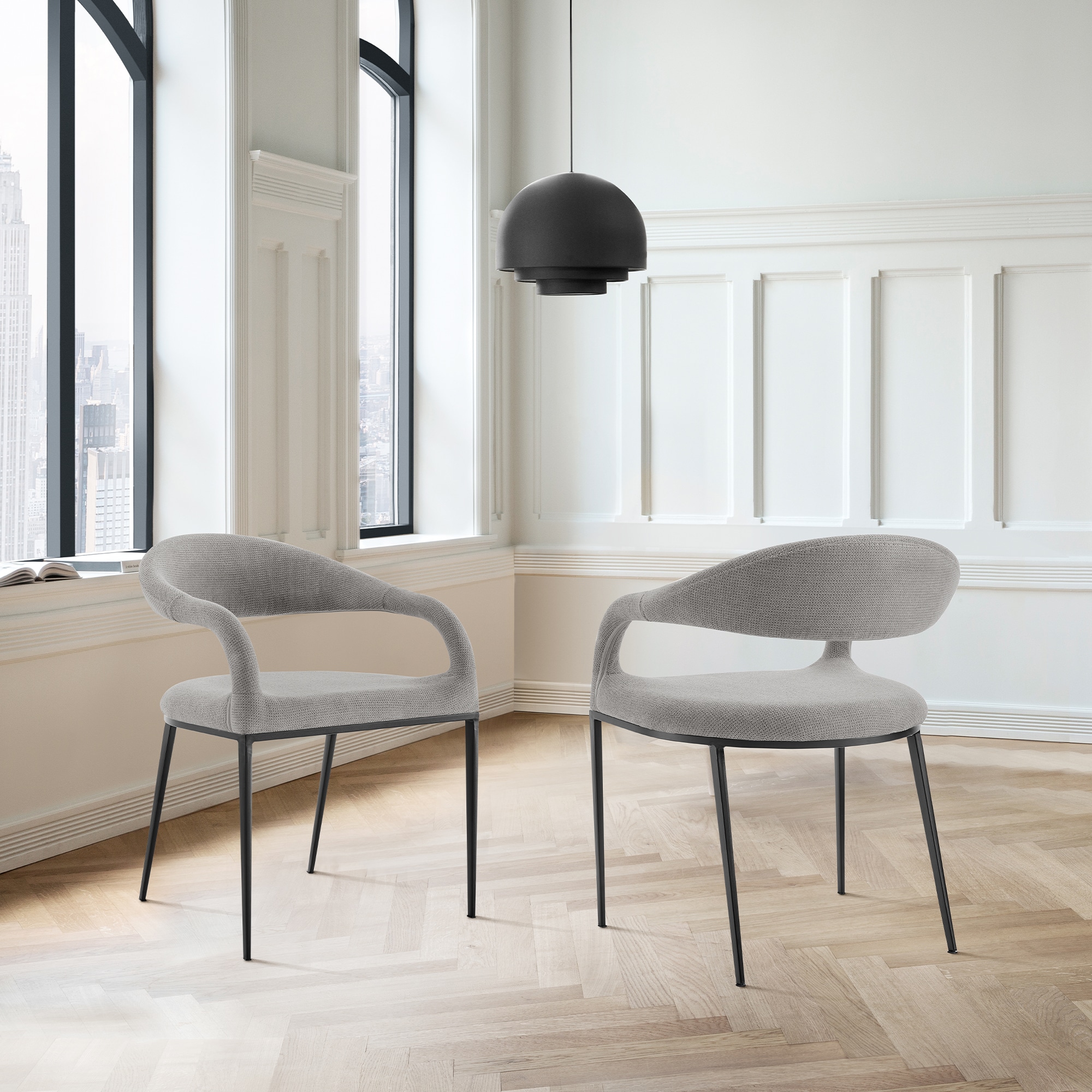 Armen Living LCMOSIBLKLGRY Dining-Chairs - View #2