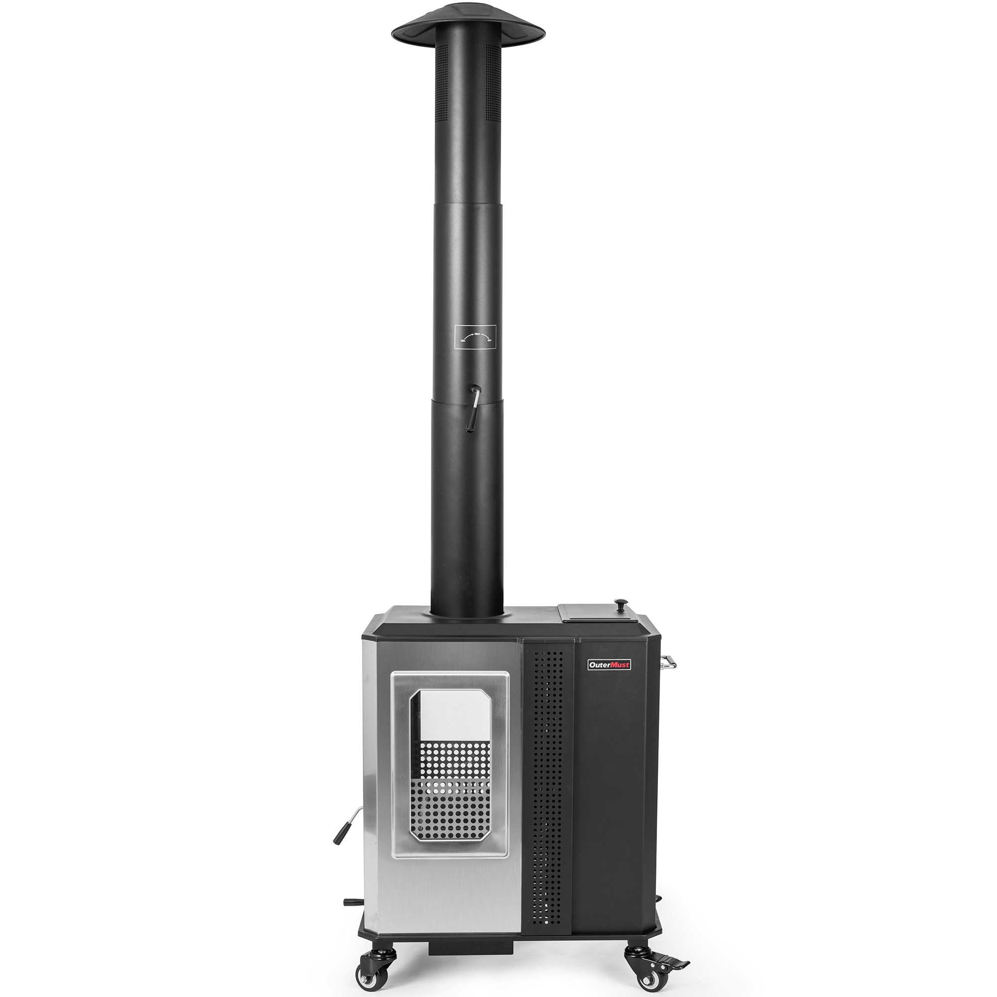 OuterMust - 110000 BTU Pellet Patio Heater for Outdoor Use With Glass Window Ideal for Backyard