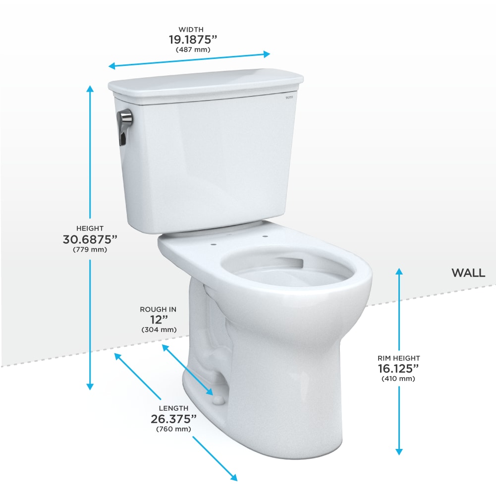 Round Bone Vitreous China Two-Piece Toilet with Tornado Flush