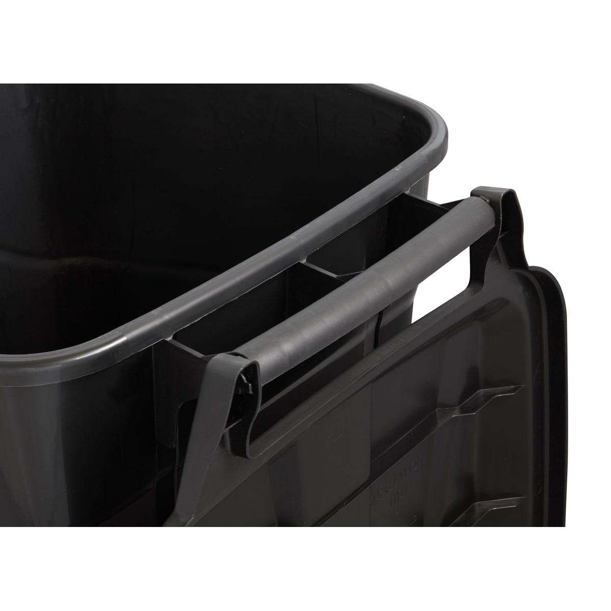 Roughneck 45 Gal. Black Wheeled Vented Trash Can with Lid