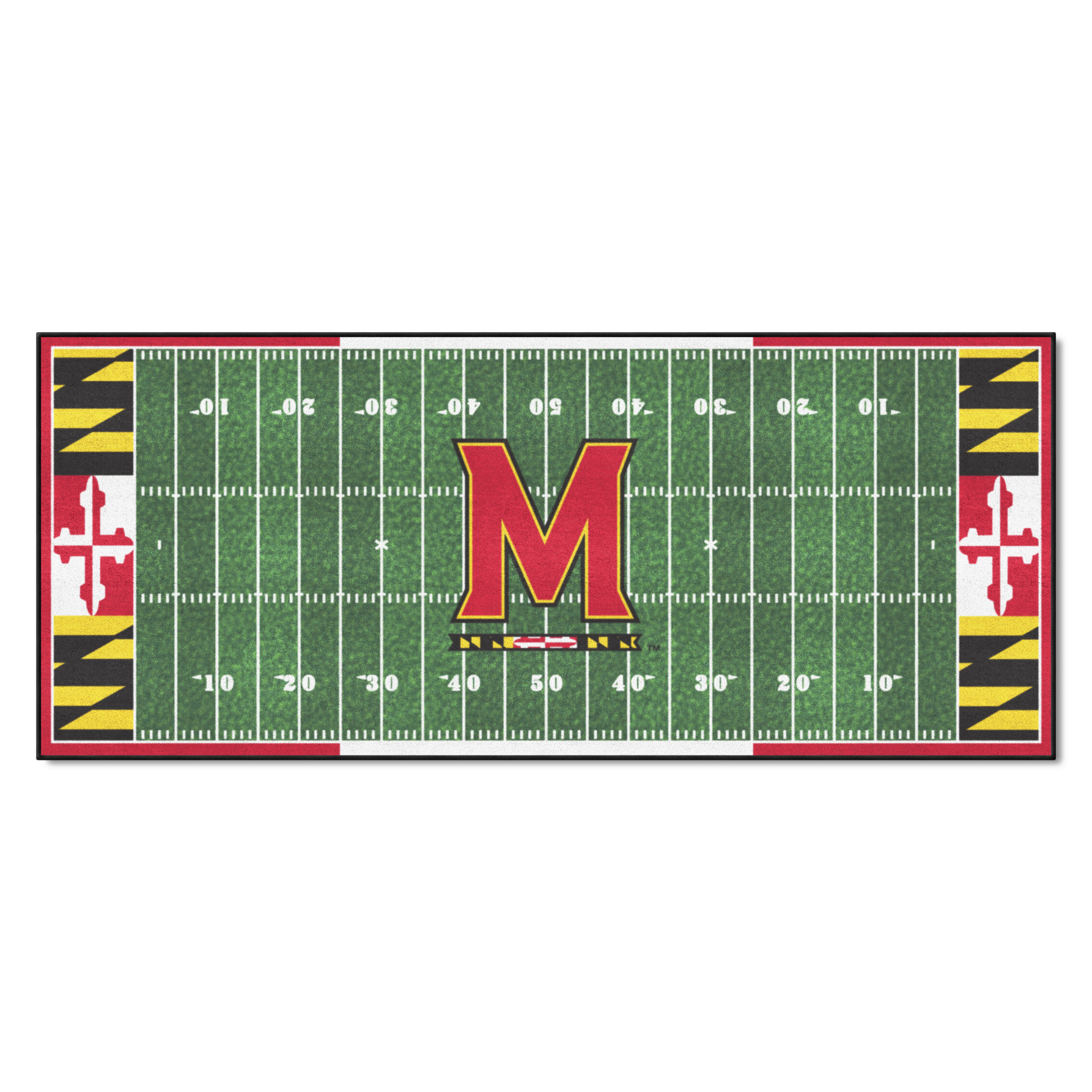 FANMATS 7548 NCAA Field Runner 2 x 6 (ft) Tufted Nylon Green Rectangular Indoor Runner rug