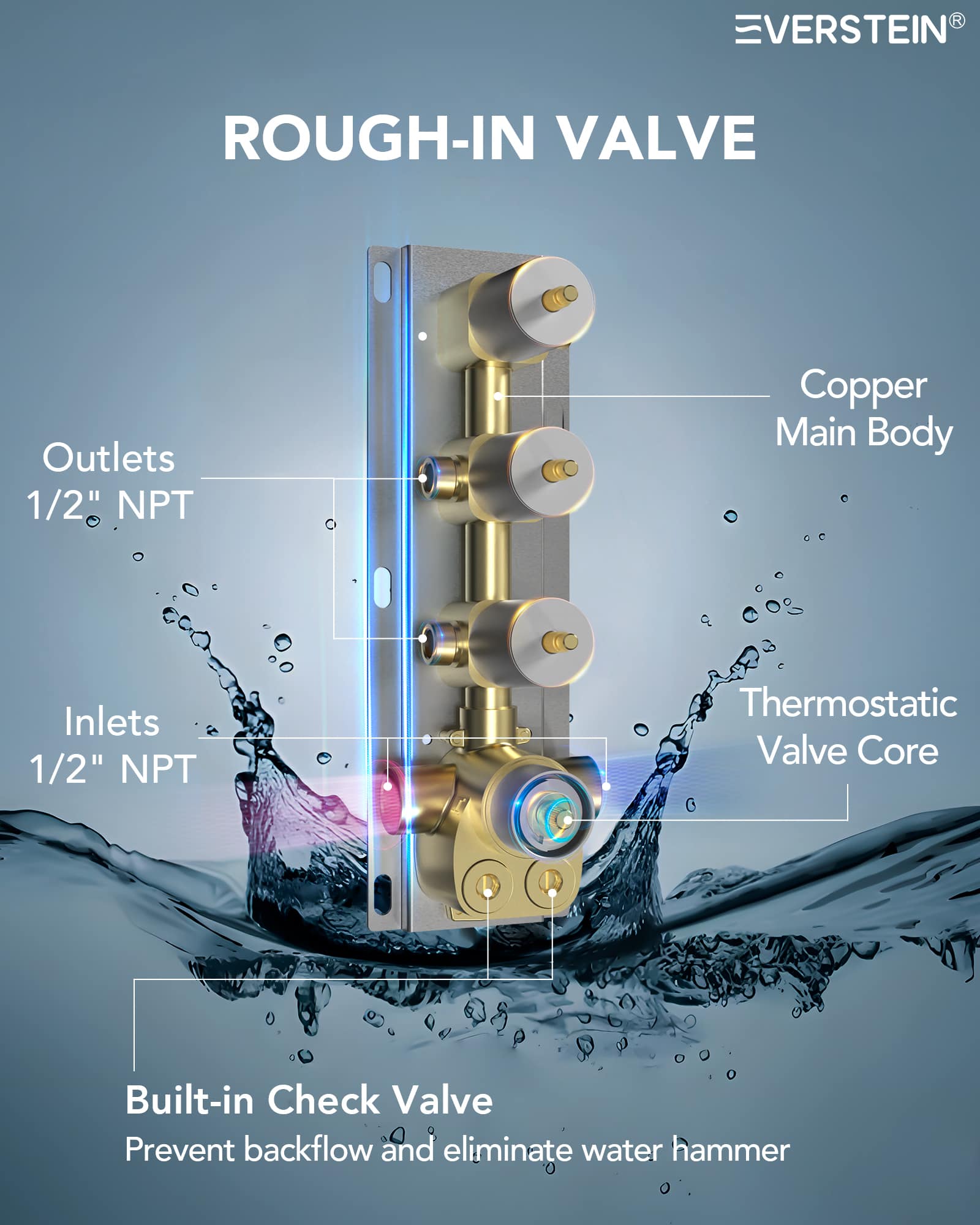 EVERSTEIN SFS-1034-NK12 Tub-Shower-Faucets - View #8