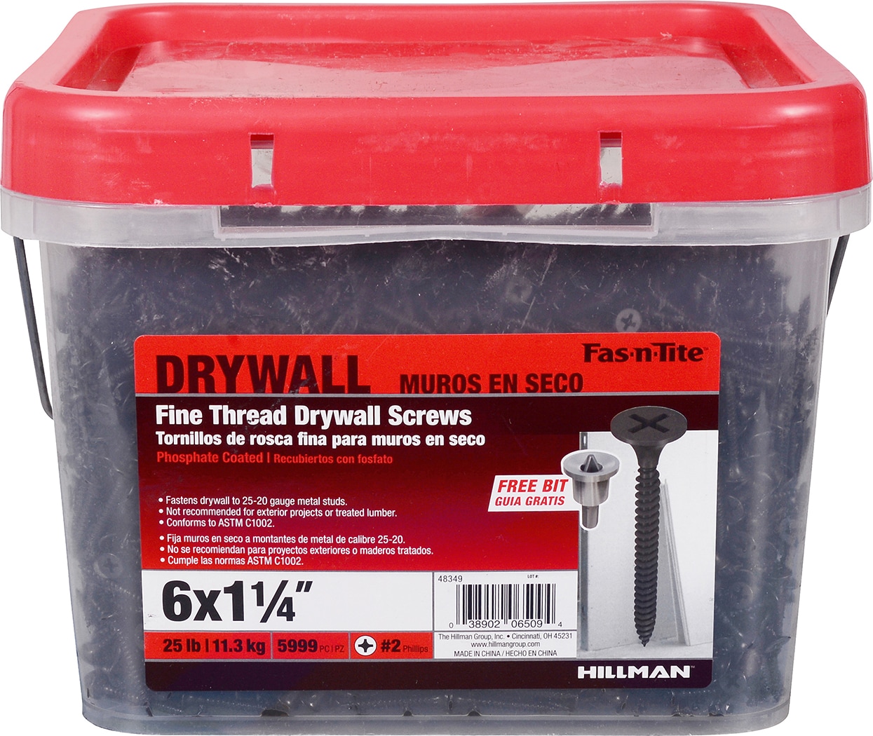 Fas-n-Tite 48349 #6 x 1-1/4-in Bugle Fine Thread Drywall Screws 25-lb ( 6125 -Pack )
