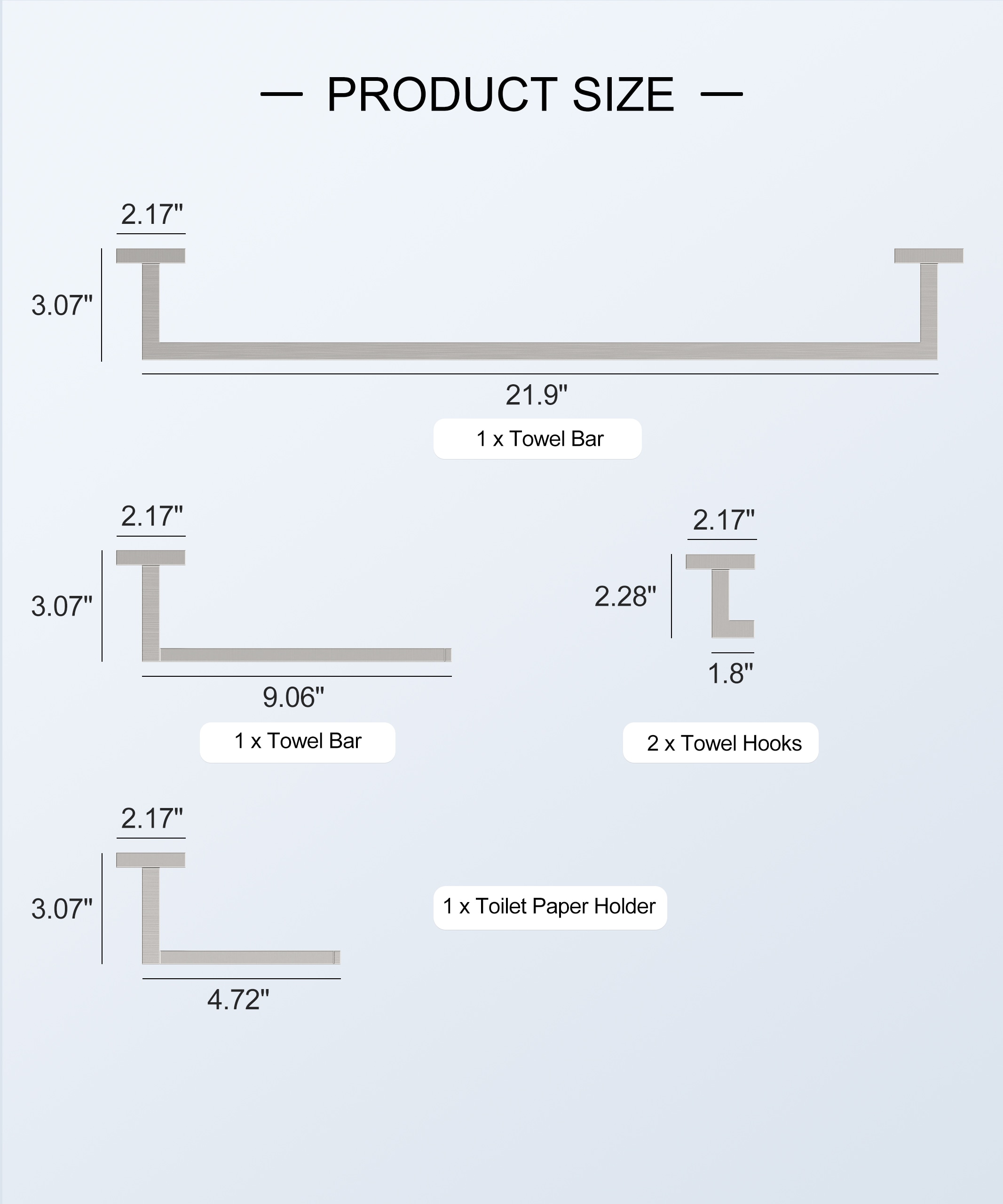 BWE A-91012-S-N-1 Decorative-Bath-Hardware-Kits - View #7