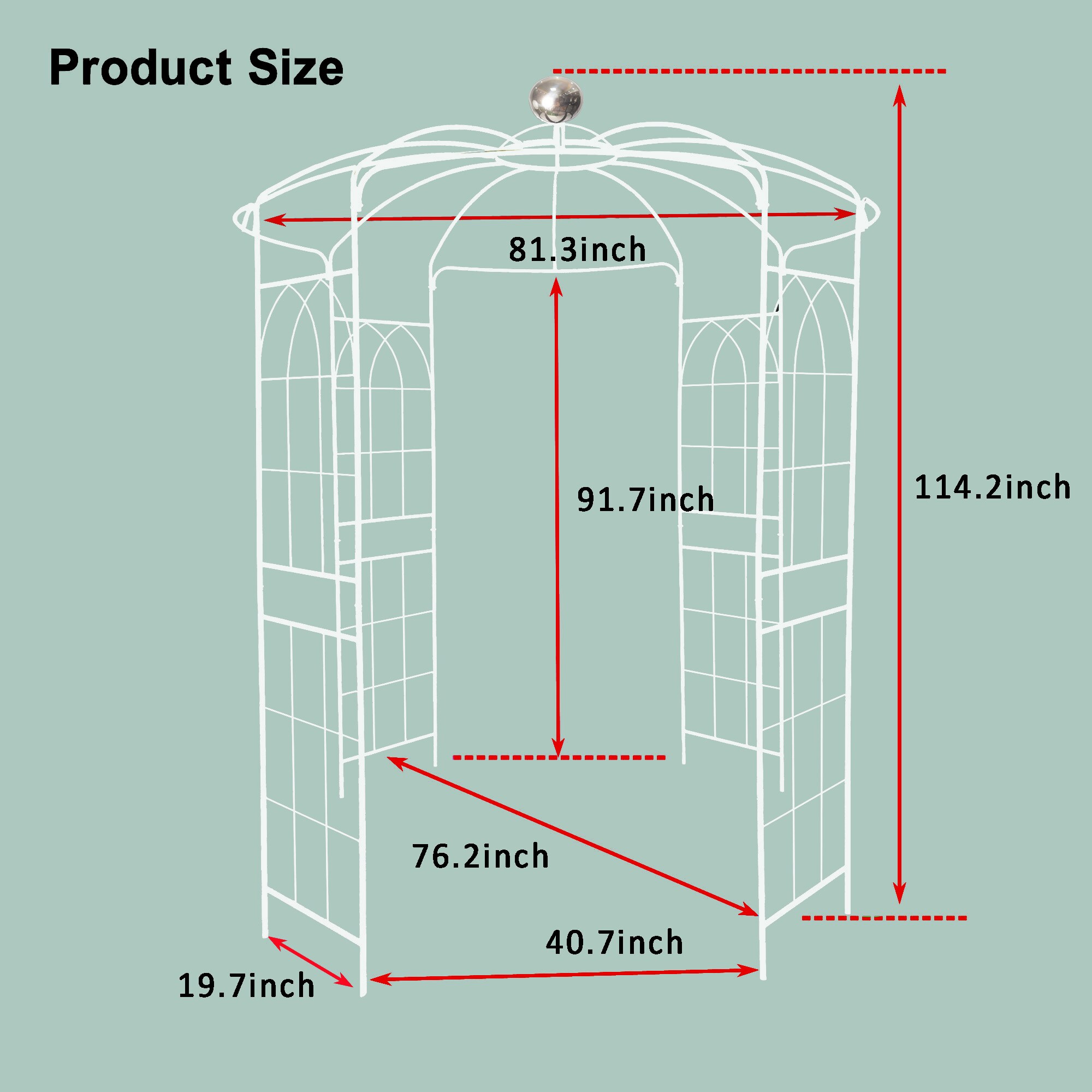 Kahomvis GDLIFE-QPT2-488 Garden-Trellis - View #3