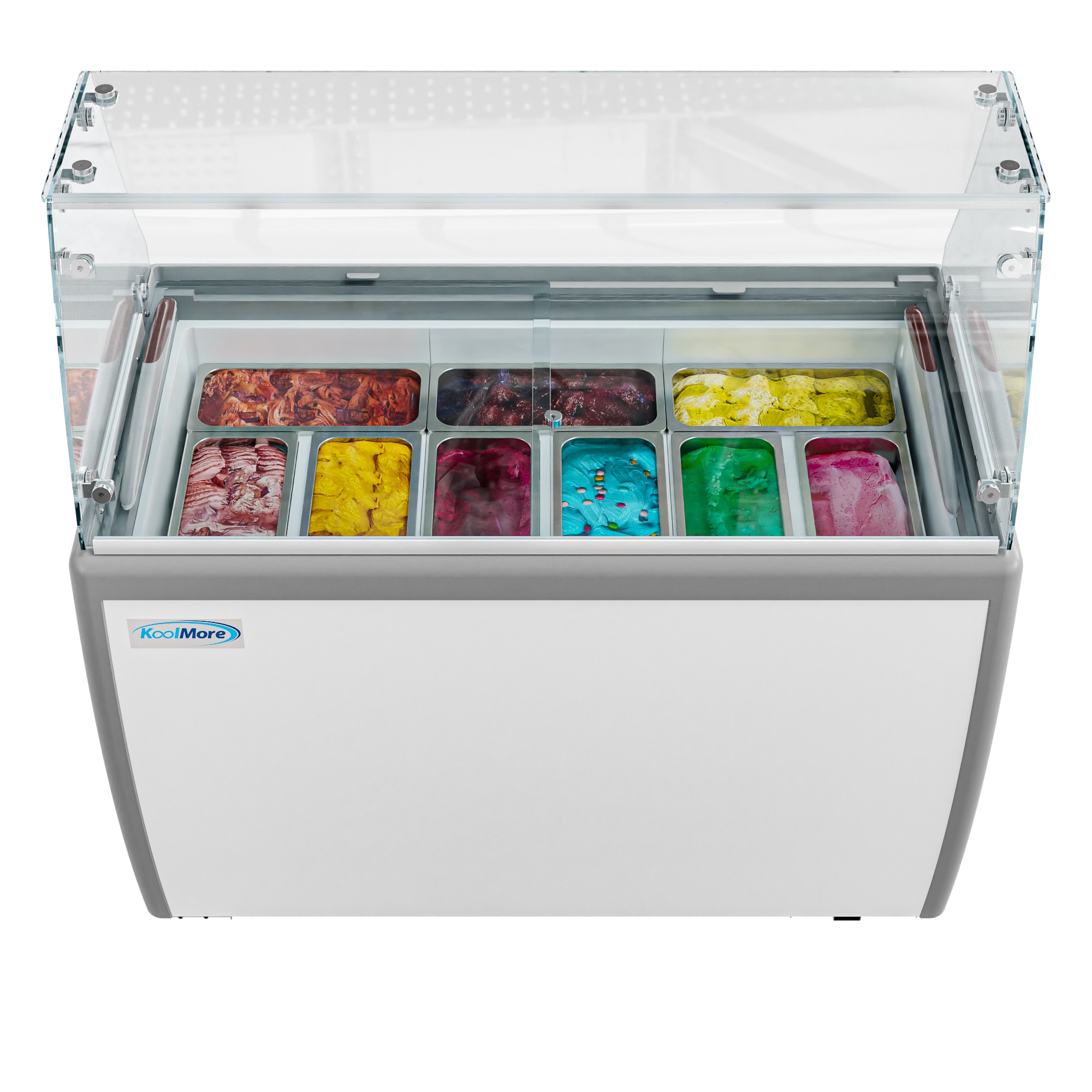 Koolmore 50 in. 8 Tub Ice Cream Dipping Cabinet Freezer - 13 Cu. ft.