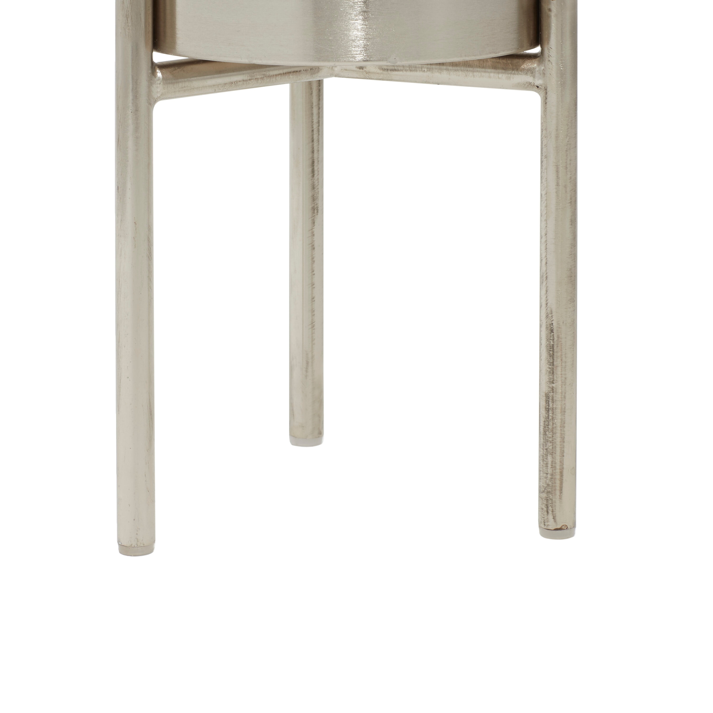 Elevated Trio Metallic Silver Iron Planters, Set of 3