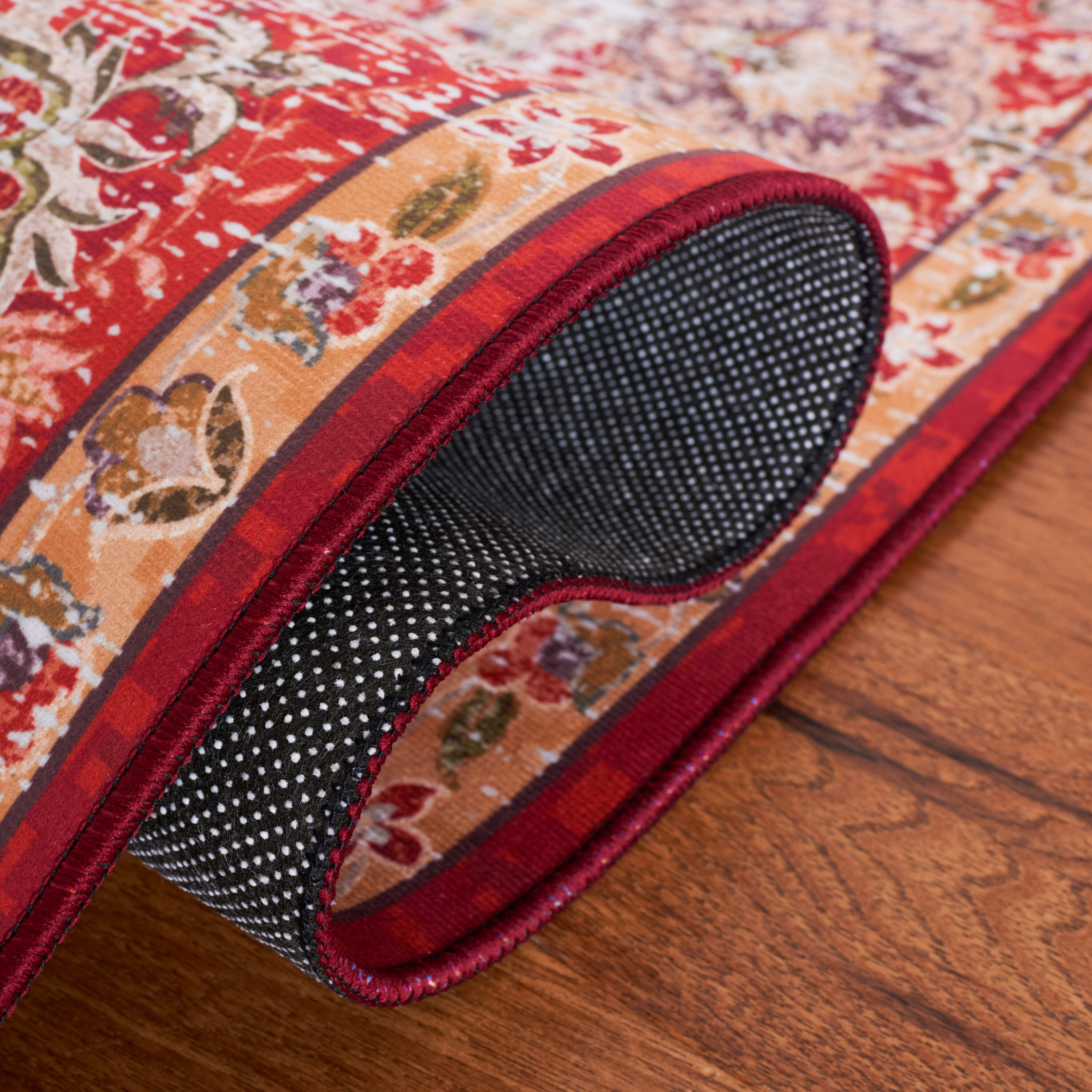 Tucson Easy-Care Red Synthetic 3x5 Area Rug
