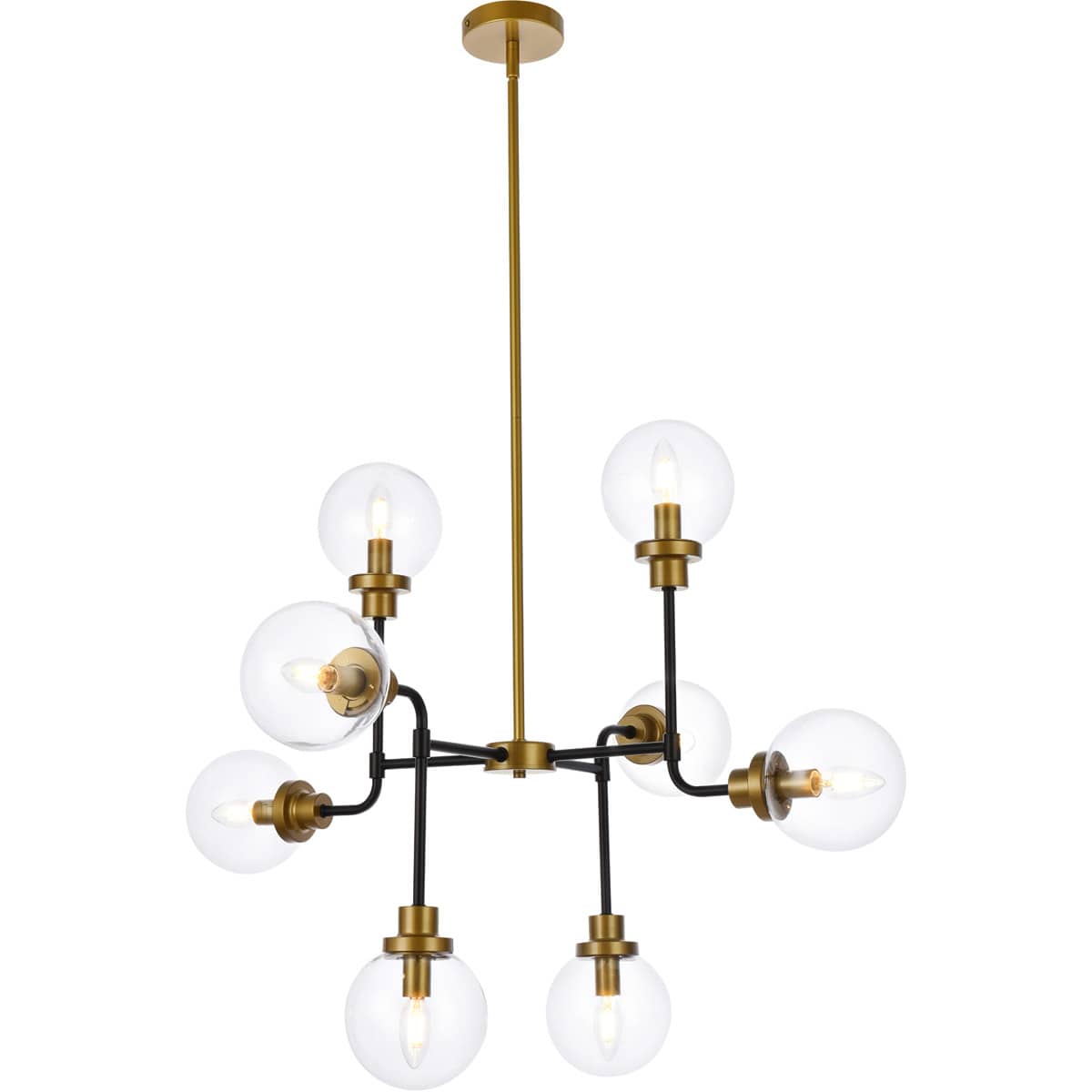 Elegant Lighting 1974174 Living District LD7039D36BRB Hanson Pendant Black and Brass