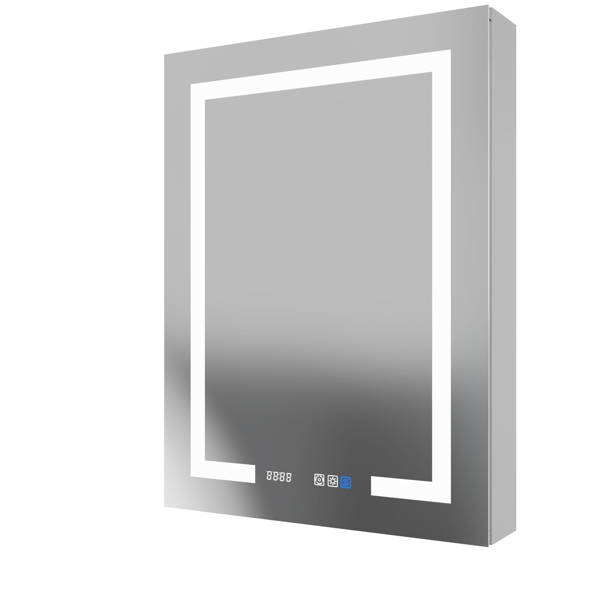 AAZJ JDEX-MC2432V4RX HSV4 24-Inches x 32-Inches Lighted LED Fog Free Surface/Recessed Mount Silver Mirrored Rectangle Soft Close Medicine Cabinet