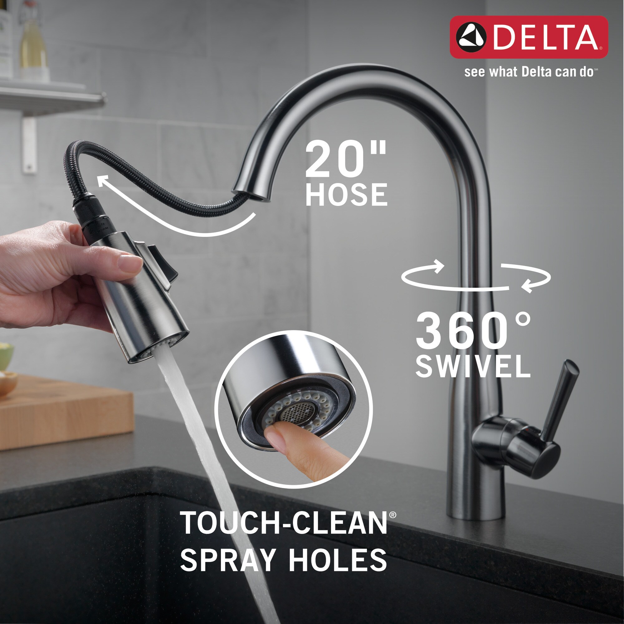 Delta Essa Arctic Stainless Single Handle Pull-down Kitchen Faucet