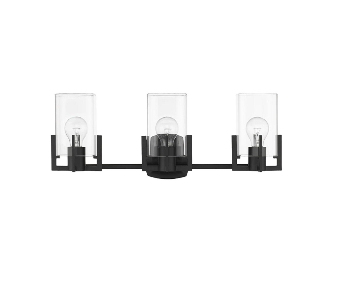 Signature Hardware 464507 Bercken 23-in 3-Light Matte Black Modern/Contemporary Vanity Light