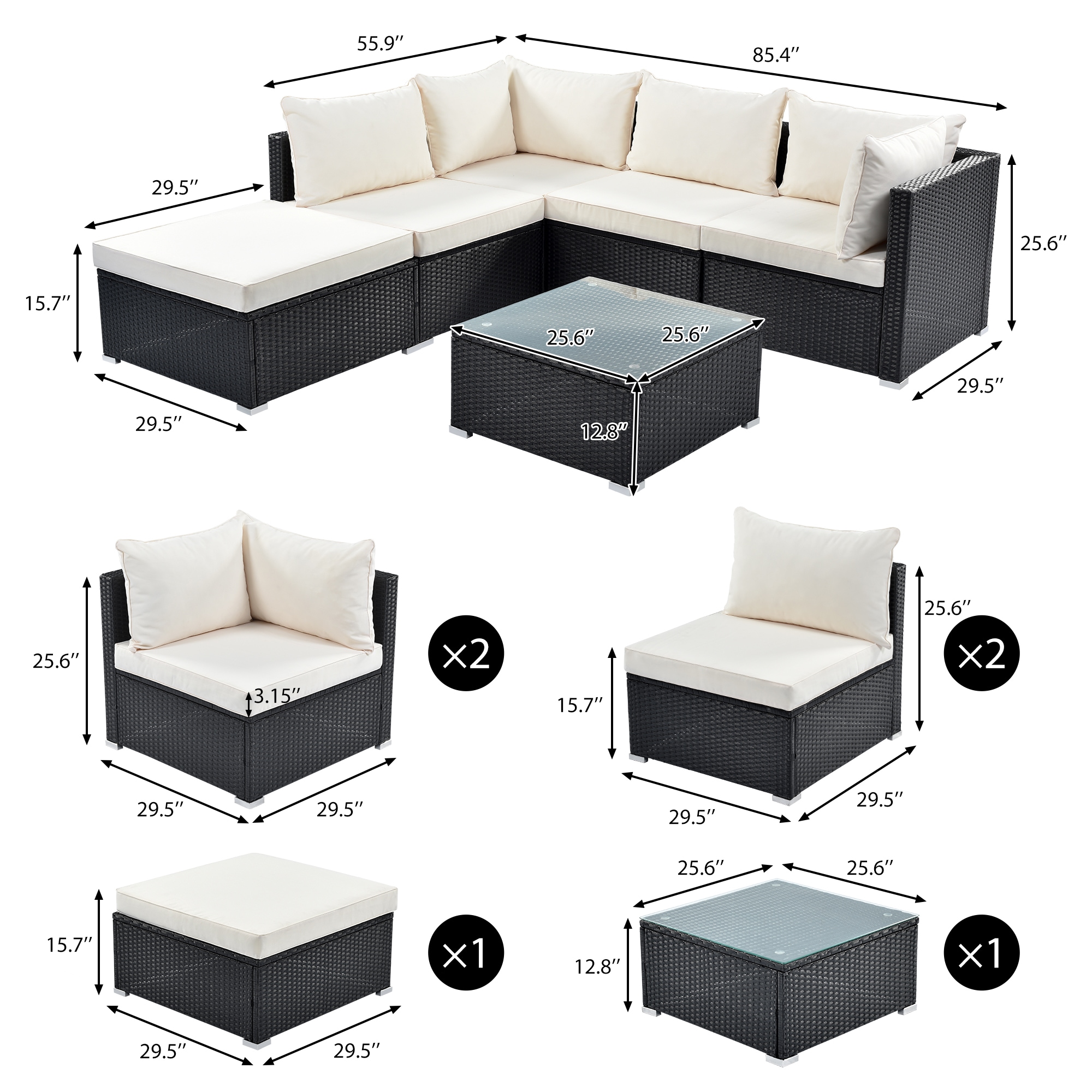 Forclover N7FW-203BE Patio-Conversation-Sets - View #5