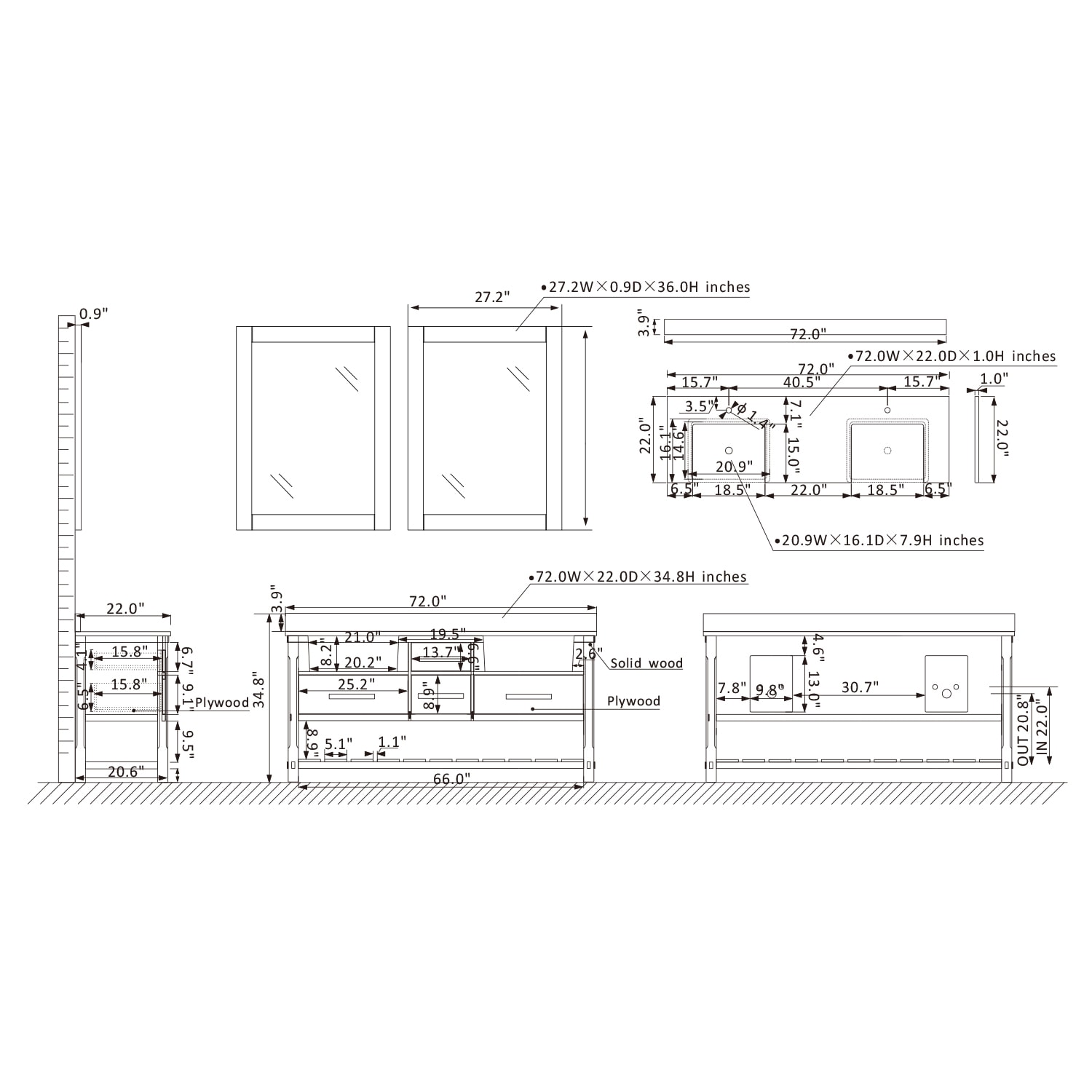 Altair 537072-WH-AW Bath-Vanity-Combo - View #10