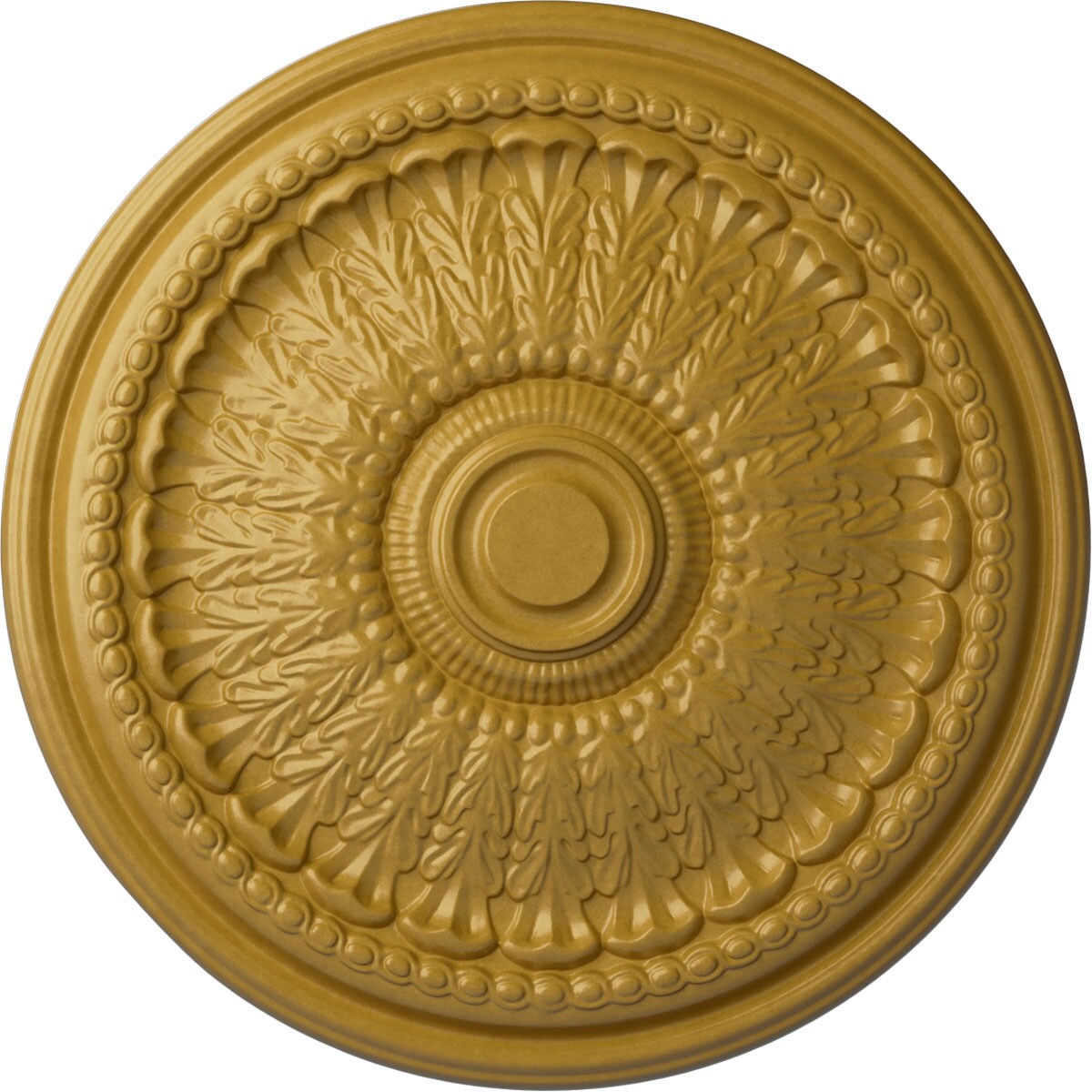 Ekena Millwork CM27BRIGS Brunswick 27-in W x 27-in L Painted Iridescent Gold Polyurethane Whole Ceiling Medallion