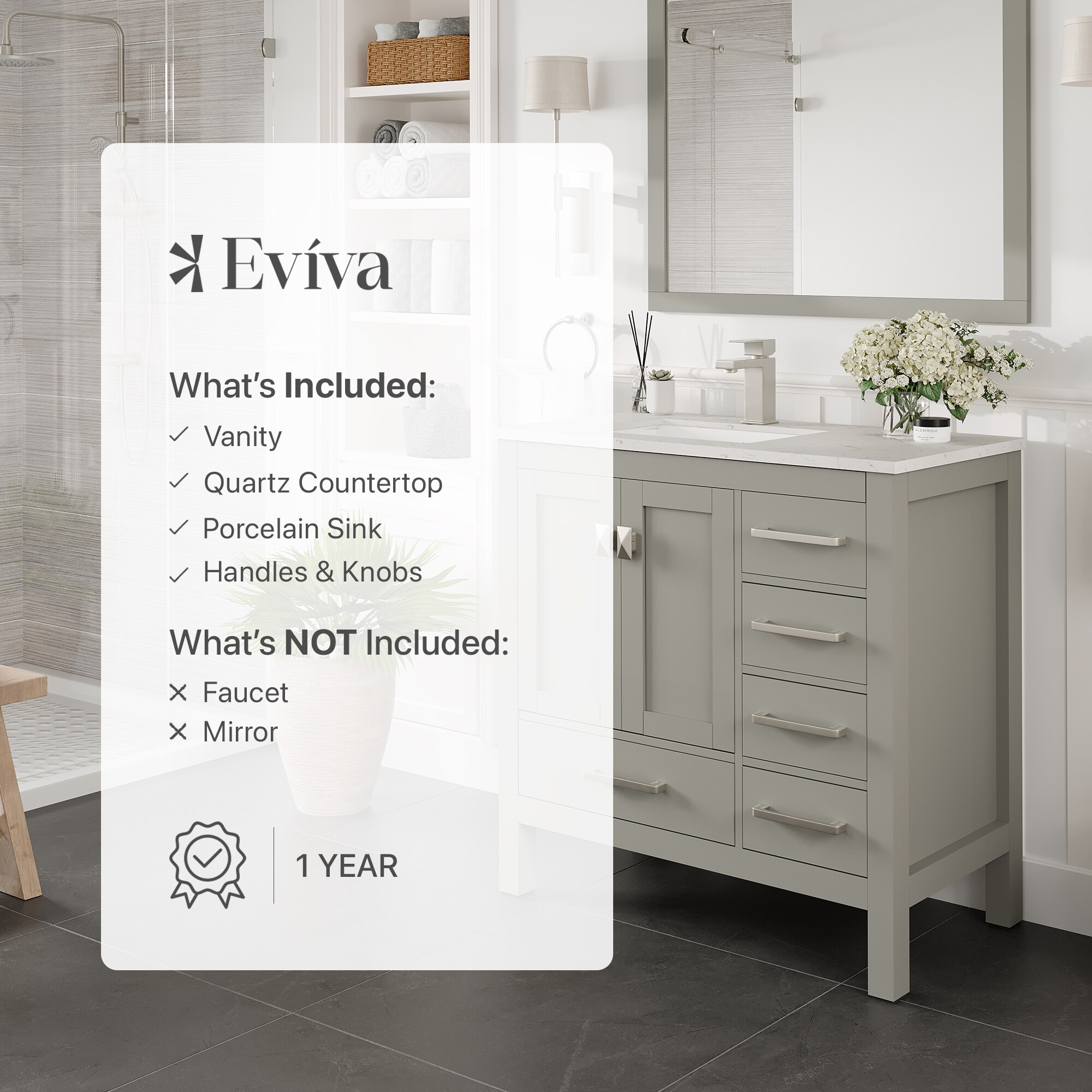 Eviva TVN414-36X18GR-Q Bath-Vanity-Combo - View #7