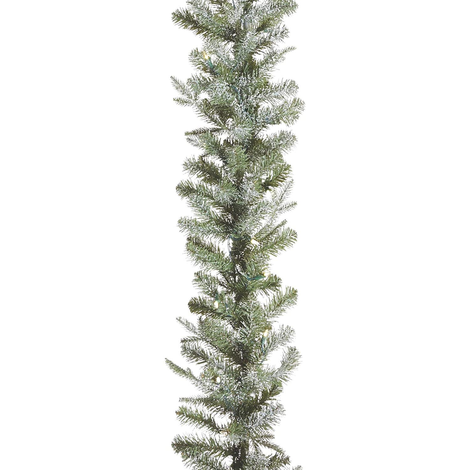 NOMA 219182 Indoor/Outdoor Pre-lit Battery-operated 9-Feet Fir Artificial Garland with White LED Lights