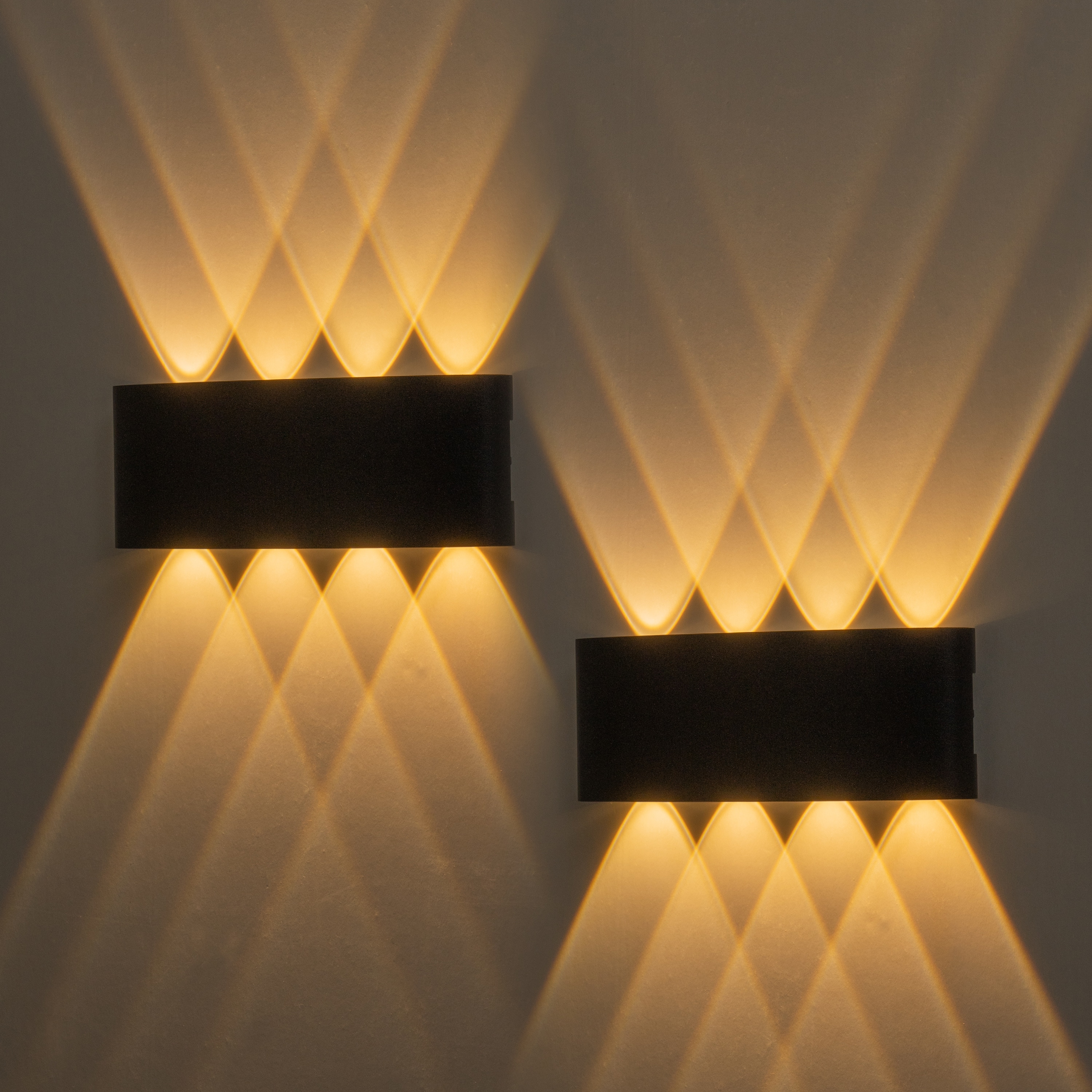 C Cattleya - 2 -Pack 3.25-in H Matte Black Hardwired Integrated LED Outdoor Wall Light