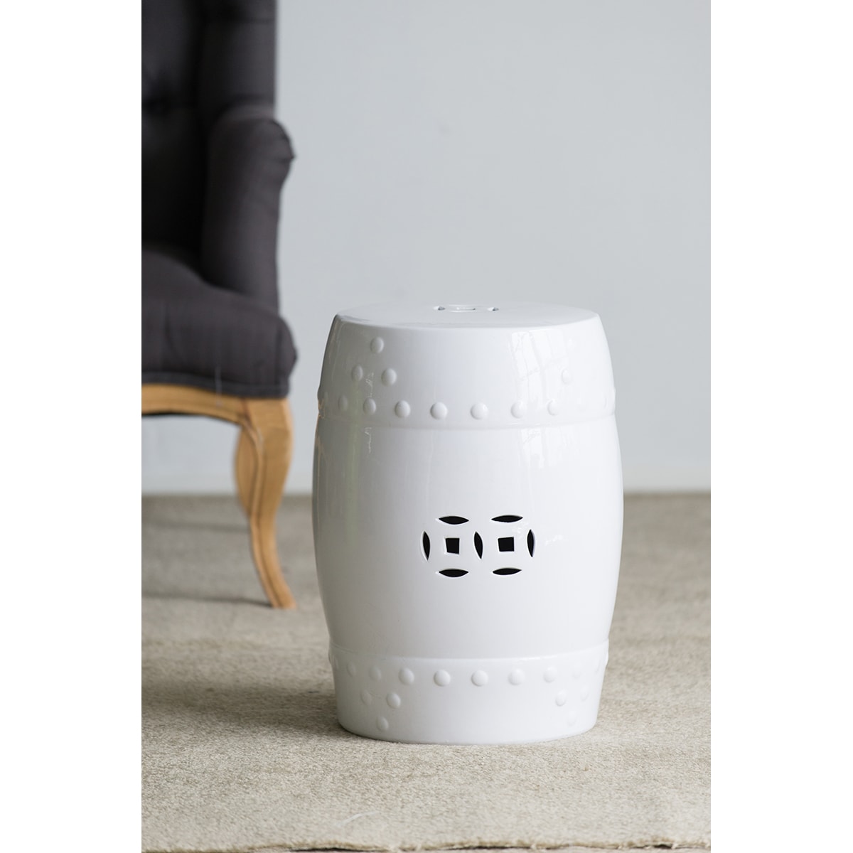 A&B Home 68136-WHIT Garden-Stools - View #2