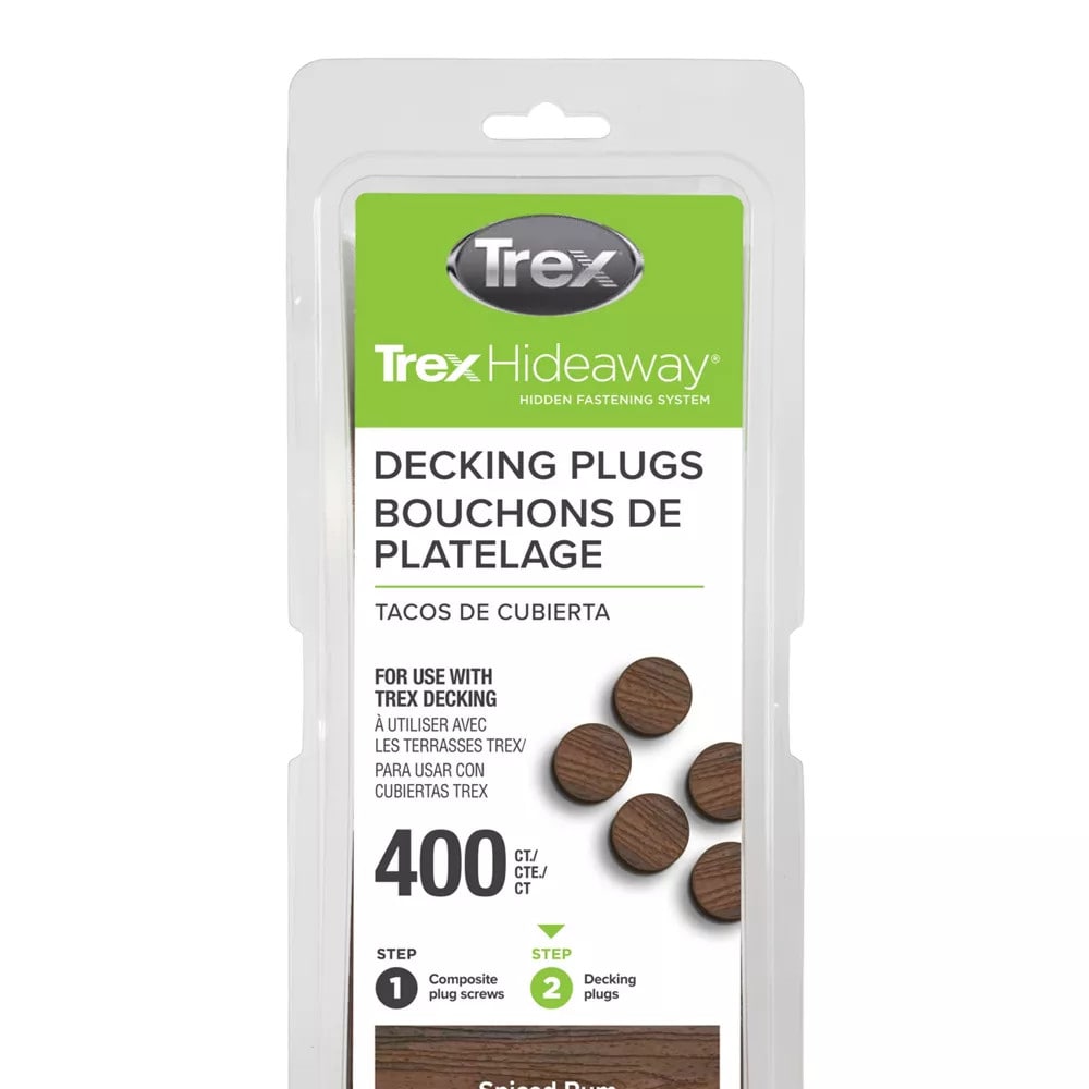 Trex TDPLGSR40001 Hideaway Plugs Spiced Rum Hidden Deck Fastener 900 Square feet ( 400 -Pack )