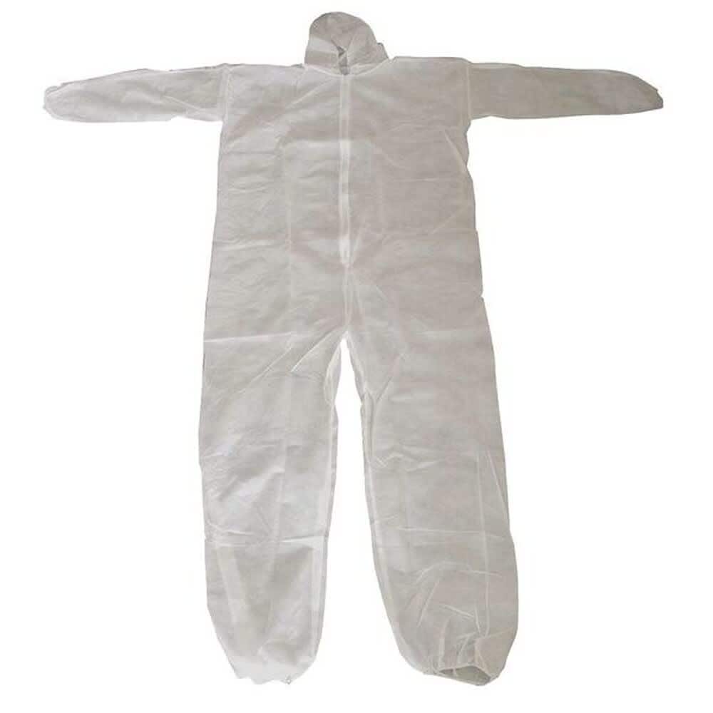 Condor Hooded Disposable Coveralls 2XL White polypropylene zipper 26W770 #26W770