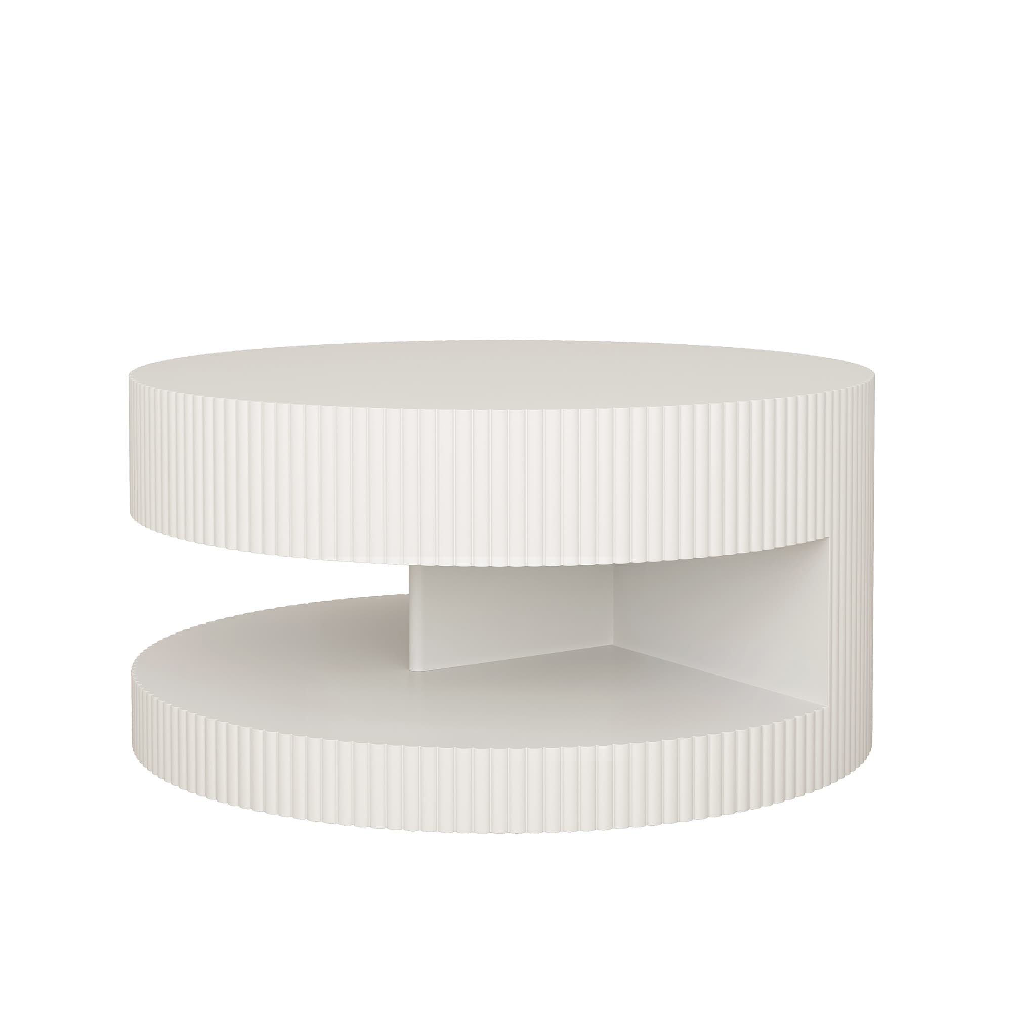 SINOFURN SYB930033WT White MDF Modern Coffee Table with Storage