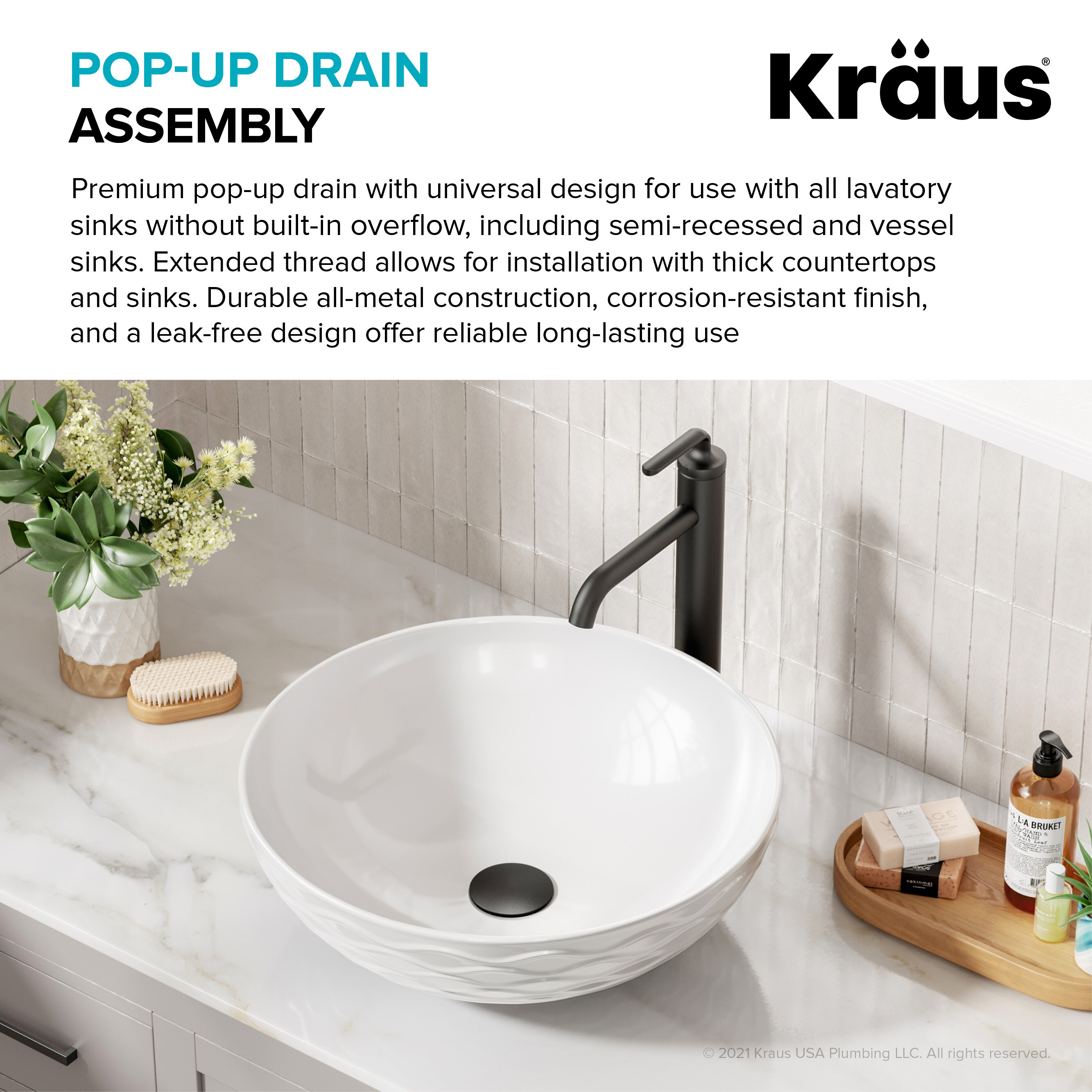 Kraus PU-L10MB Popup-Drains-Accessories - View #3
