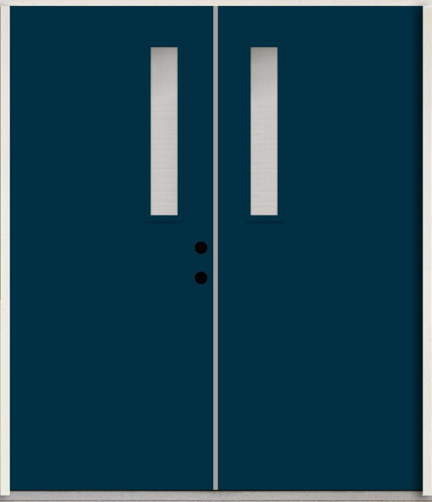 RELIABILT LO1063766 Spotlights 72-in x 80-in x Fiberglass 1/4 lite Left-hand inswing Eclipse Paint Painted Prehung Double Front Door Insulating core