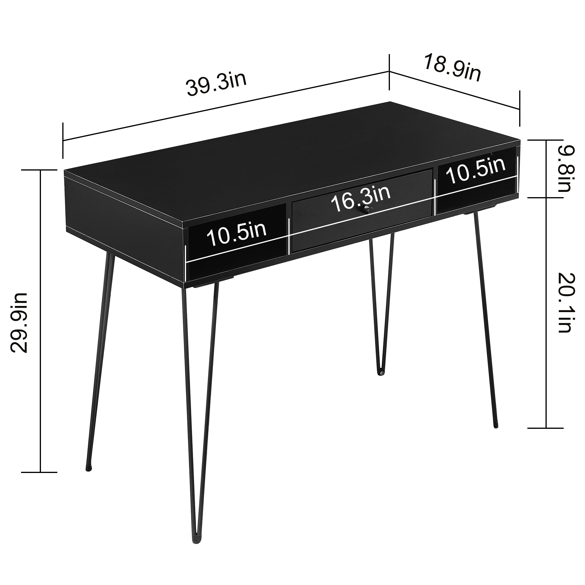 Vecelo LOE-JYX-CD02-BLK desks - View #3