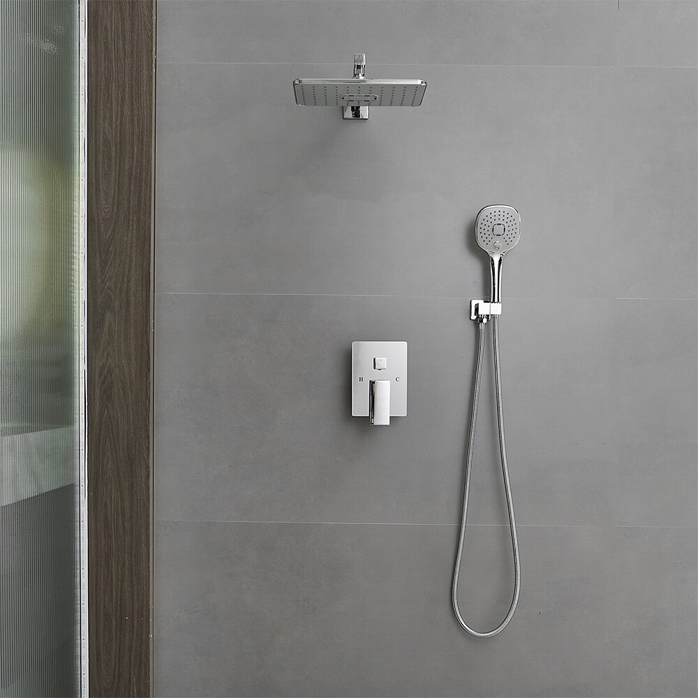 Bwe Polished Chrome 1 Handle Multi Head Rectangle Shower Set Faucet