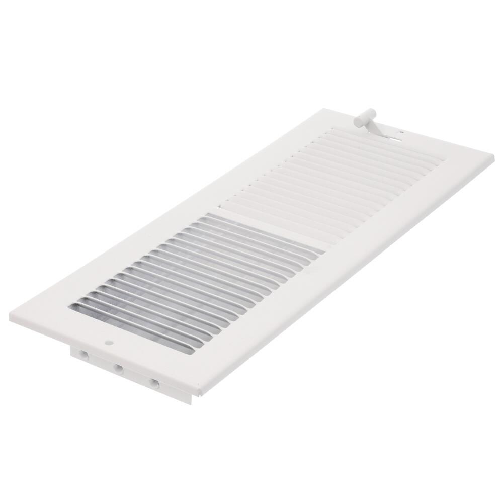 IMPERIAL RG0297 12-in x 4-in 2-way Steel White Sidewall/Ceiling Register