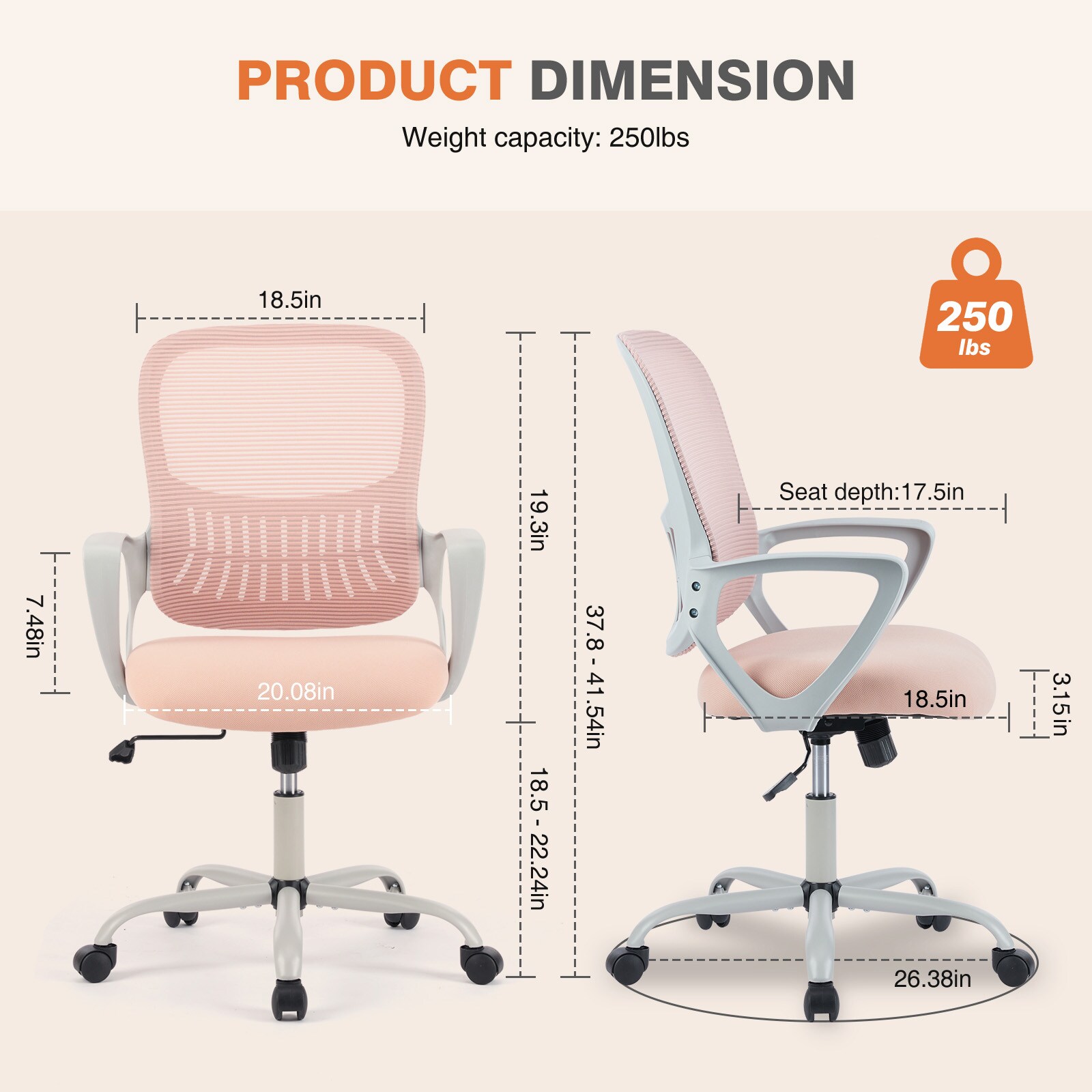 Sweetcrispy L-C-3718-PK Office-Chairs - View #6