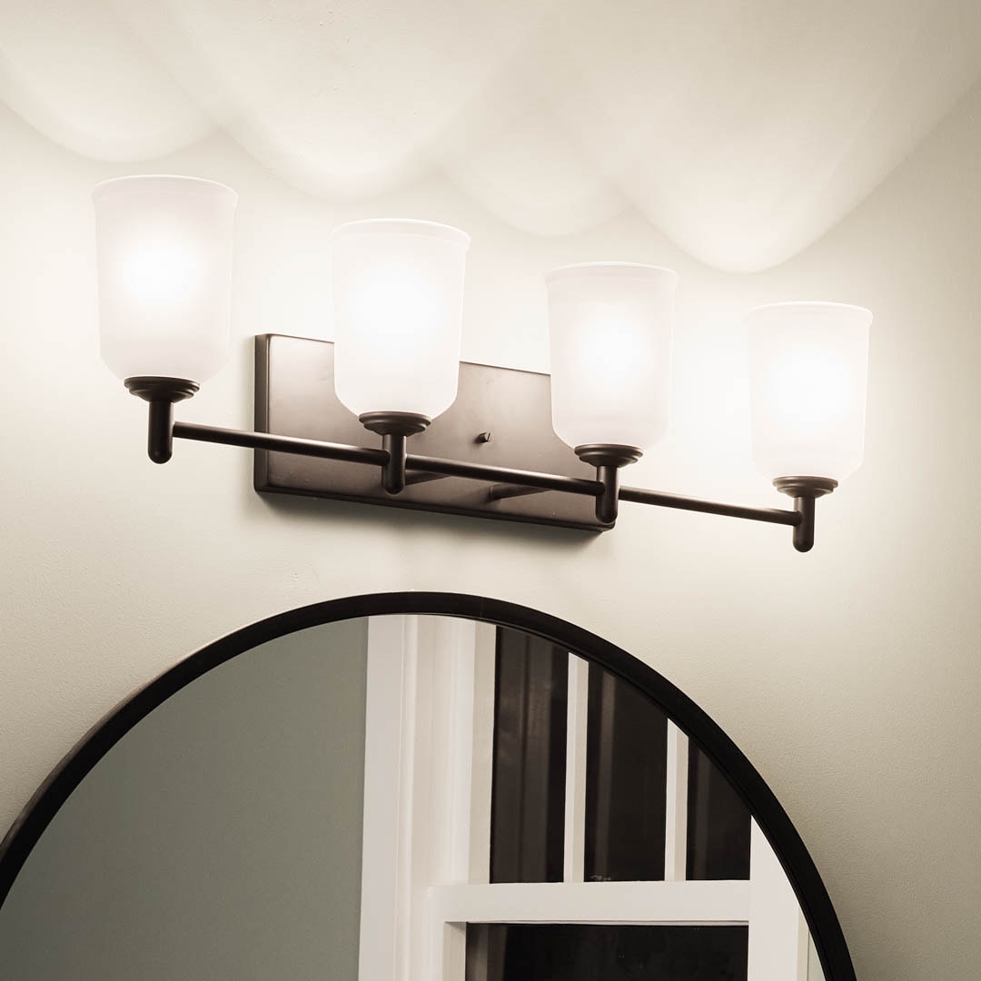 Kichler Shailene 29.75-in 4-Light Black Transitional Vanity Light In ...