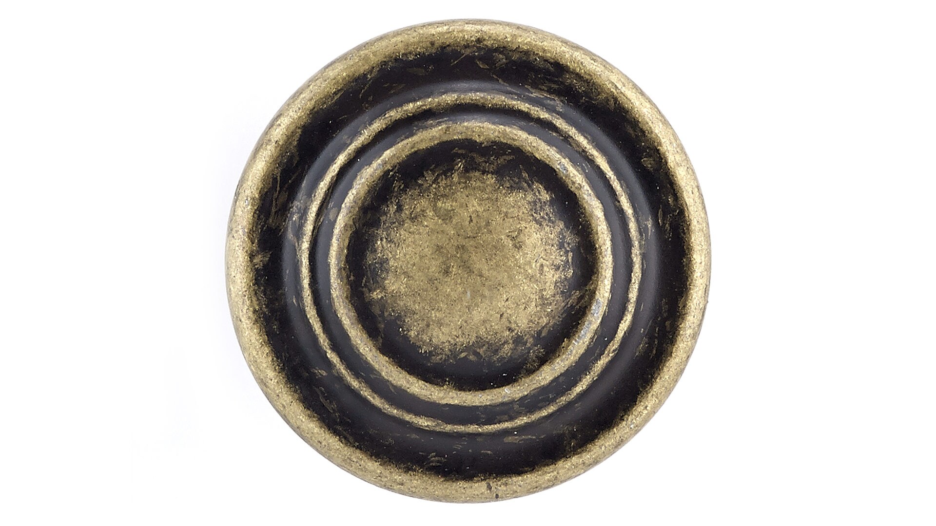 Burnished Brass Round Traditional Cabinet Knob with Mounting Hardware