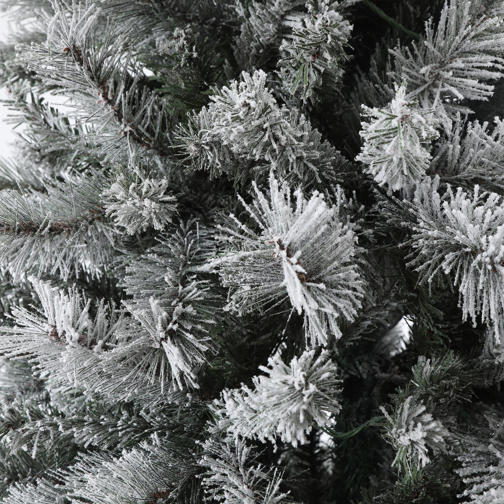 Luxen Home 7-ft Fraser Fir Pre-lit Flocked Artificial Christmas Tree ...