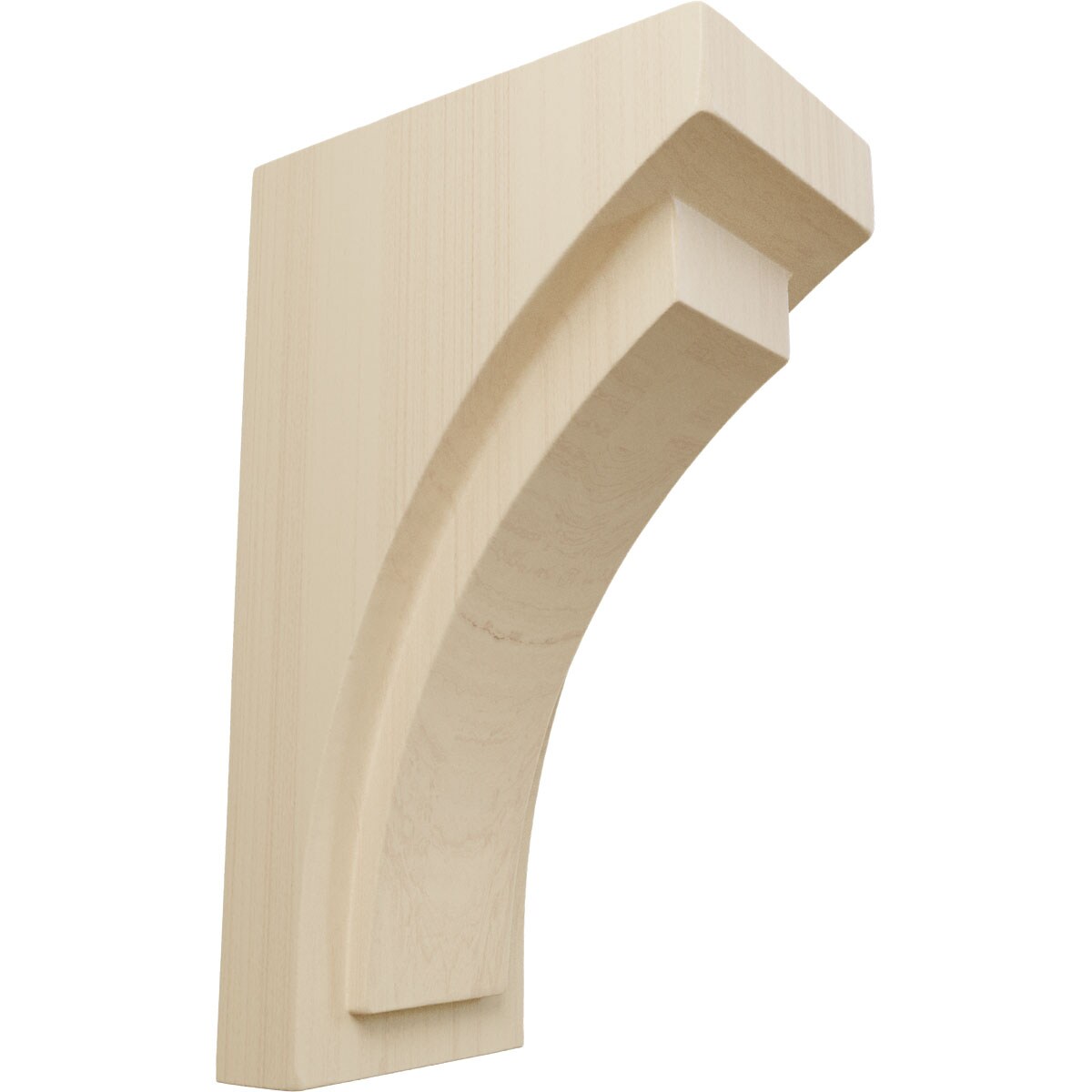 Ekena Millwork CORW03X04X08FERW 3-in x 4.75-in x 8-in Unfinished Rubberwood Wood Paintable/Stainable Corbel