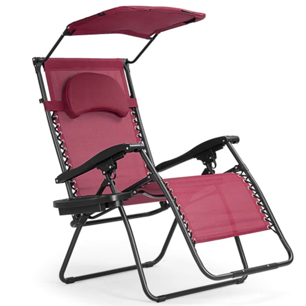 LIVIZA DOJN3567WN Dark Red Folding Camping chair Adjustable and