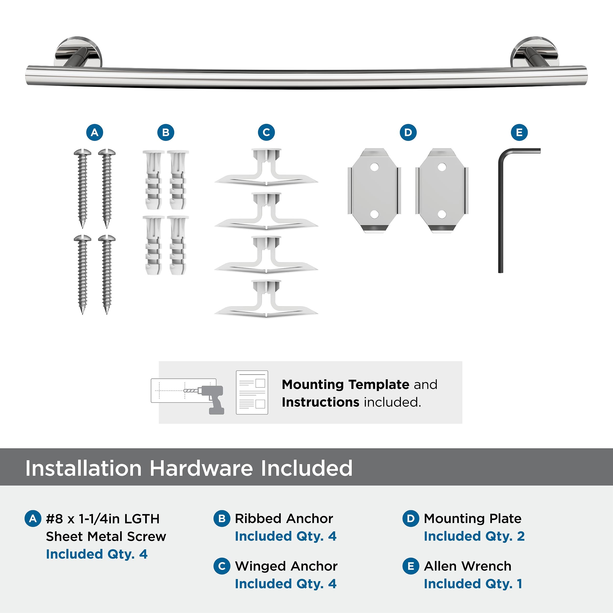 Polished Stainless Steel 21" Wall Mounted Towel Bar