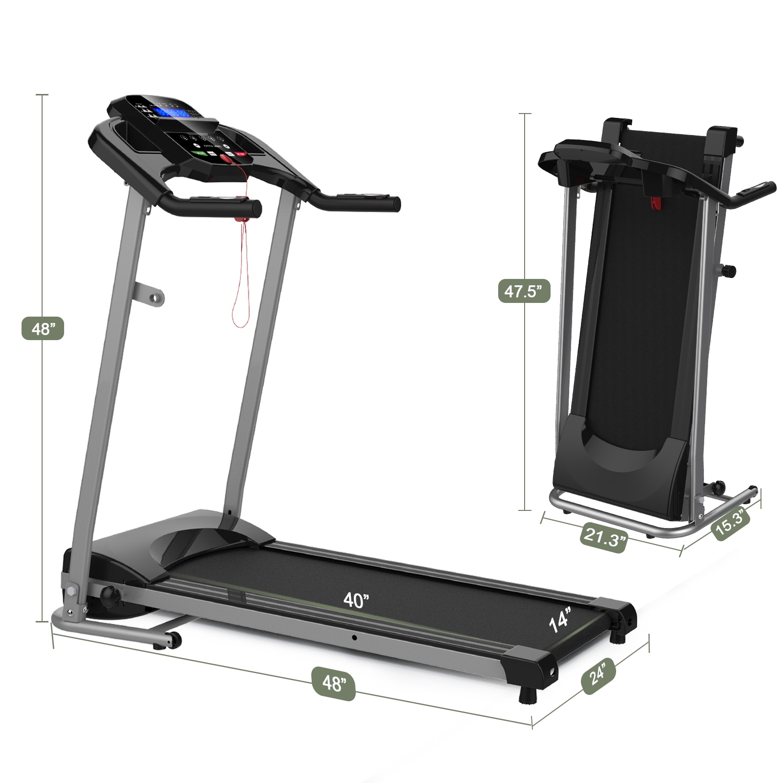 Kahomvis 2.5HP Foldable Treadmill at Lowes