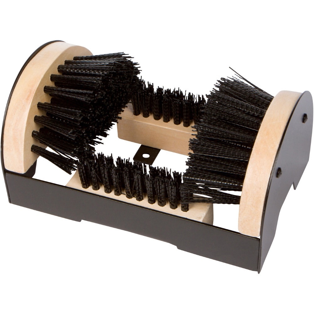 Trademark Innovations Brown Shoe Brush with Sturdy Iron Frame and Oak ...