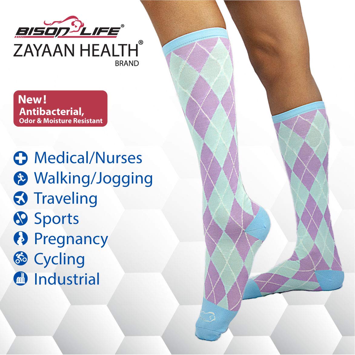 BISON LIFE BLZH-CSARG-2P-6 socks - View #4