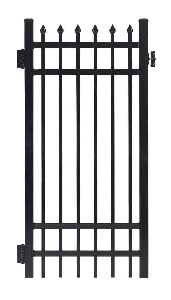 Gilpin 6 Ft X 3 Ft Black Aluminum Spaced Picket Decorative Metal Fence Gate At