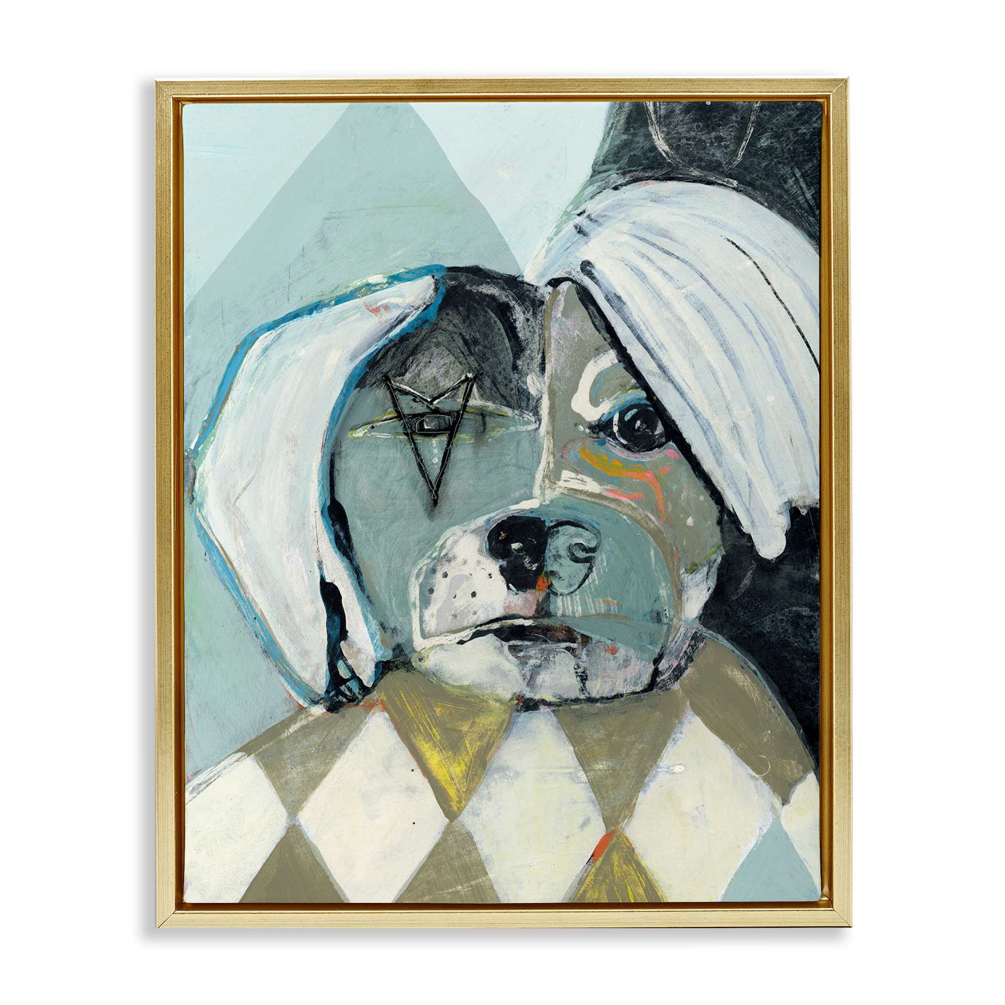 Stupell Industries BS-630-FFG-16X20 Abstract Dog Face Portrait Floating Frame design by Stacy Milrany