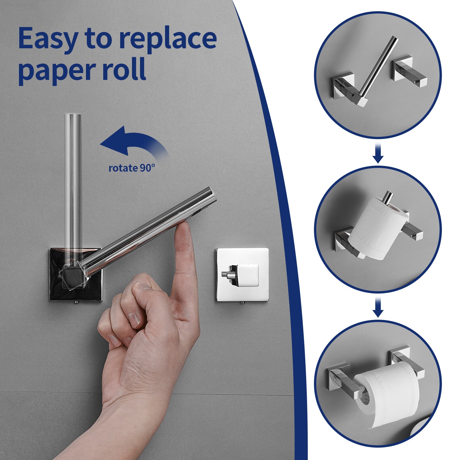 Polished Chrome Wall Mounted Double Post Toilet Paper Holder