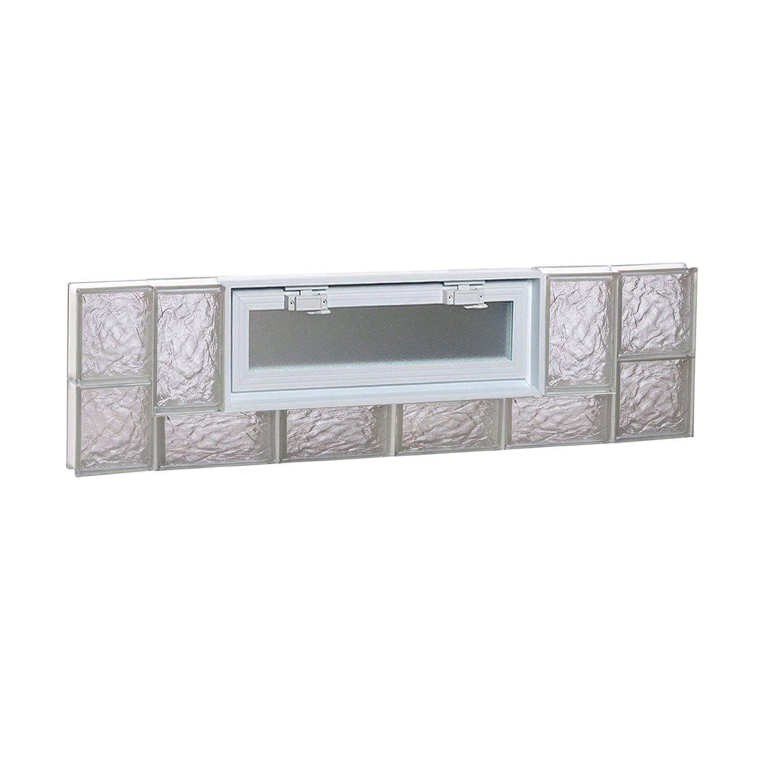 REDI2SET V4412IS Ice Glass 42-1/2-in x 11-1/2-in Frameless Replacement Vented Glass Block Window