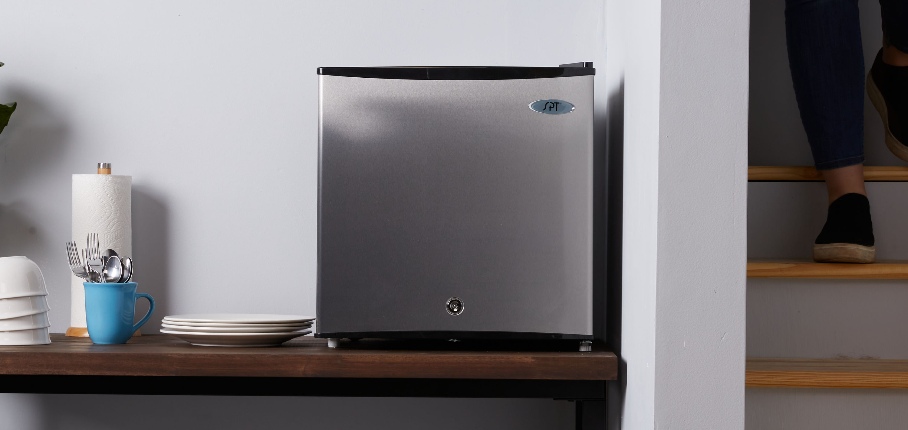 Compact Stainless Steel 1.1 Cu. Ft. Undercounter Upright Freezer