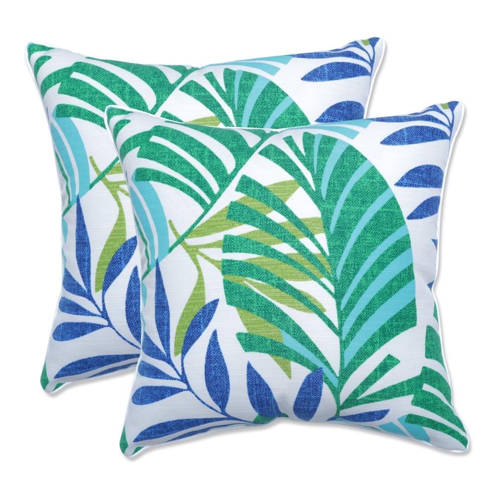 Pillow Perfect 691572 Graphic Print Blue Square Throw Pillow