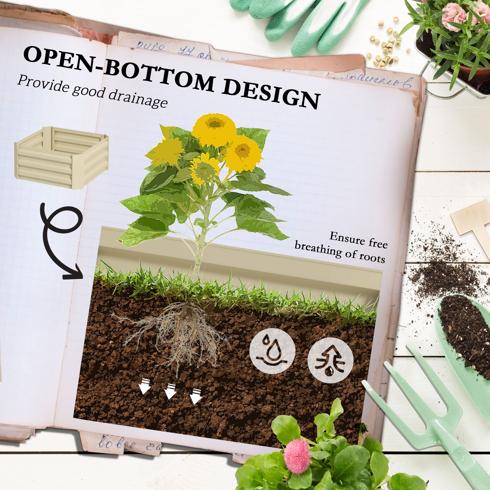 Outsunny 84H-062V01CW Raised-Garden-Beds - View #5