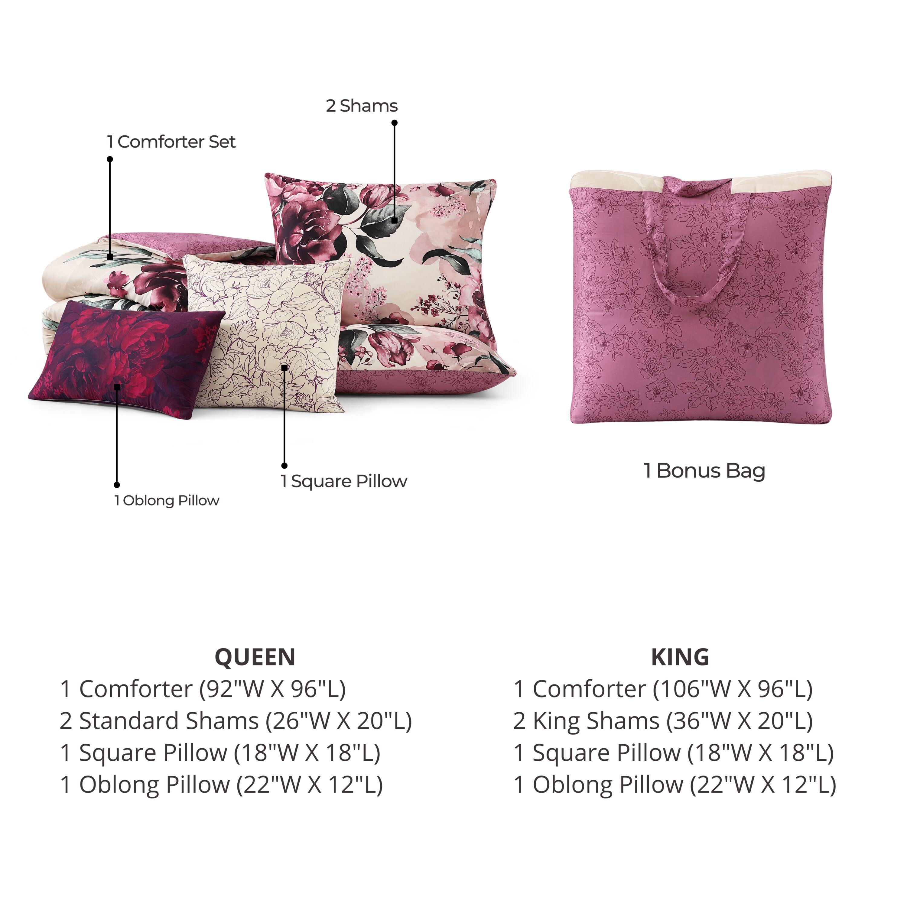 Plum Haze Queen Cotton Sateen Reversible Comforter Set