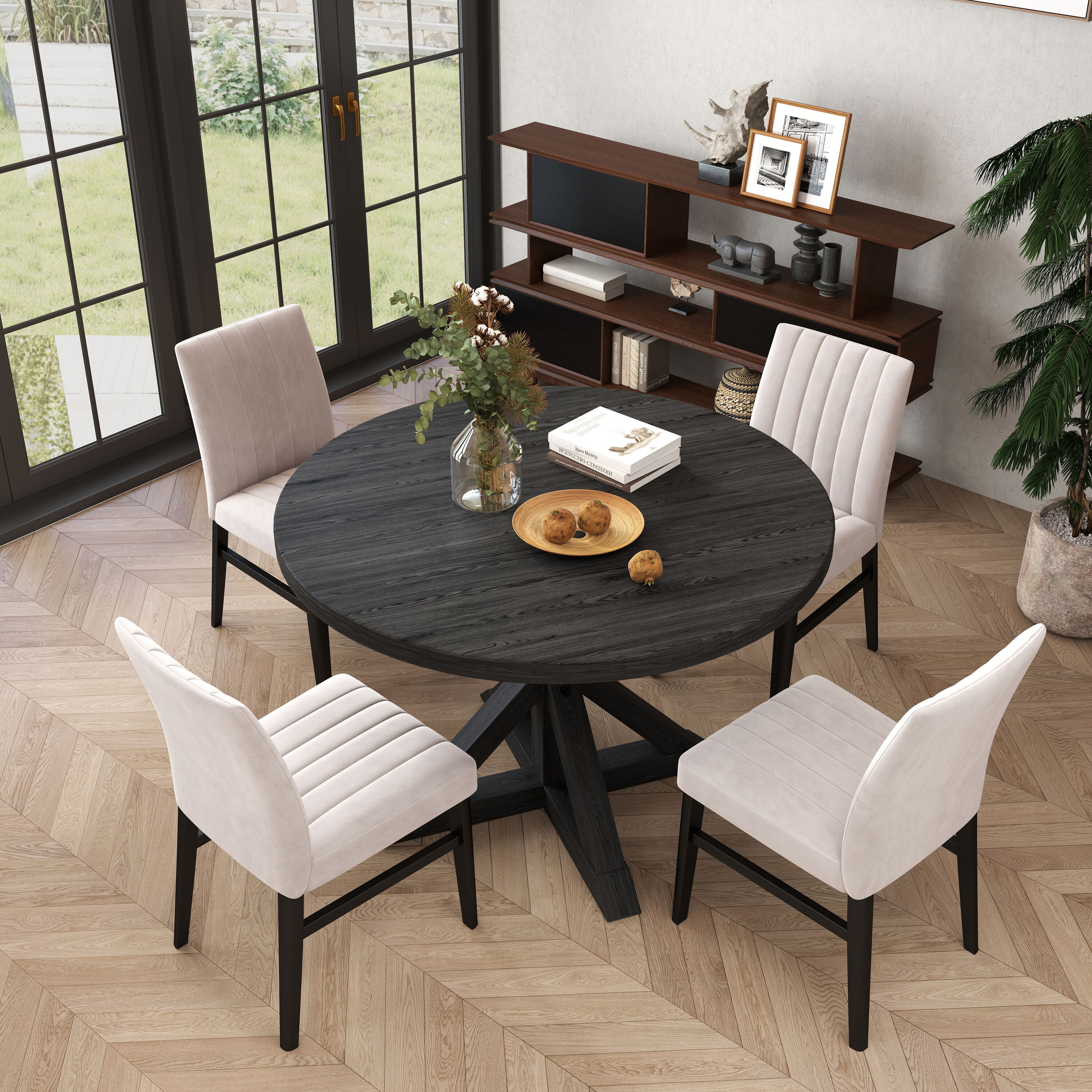 Roundhill Furniture T304-C056TAX2 Dining-Sets - View #3